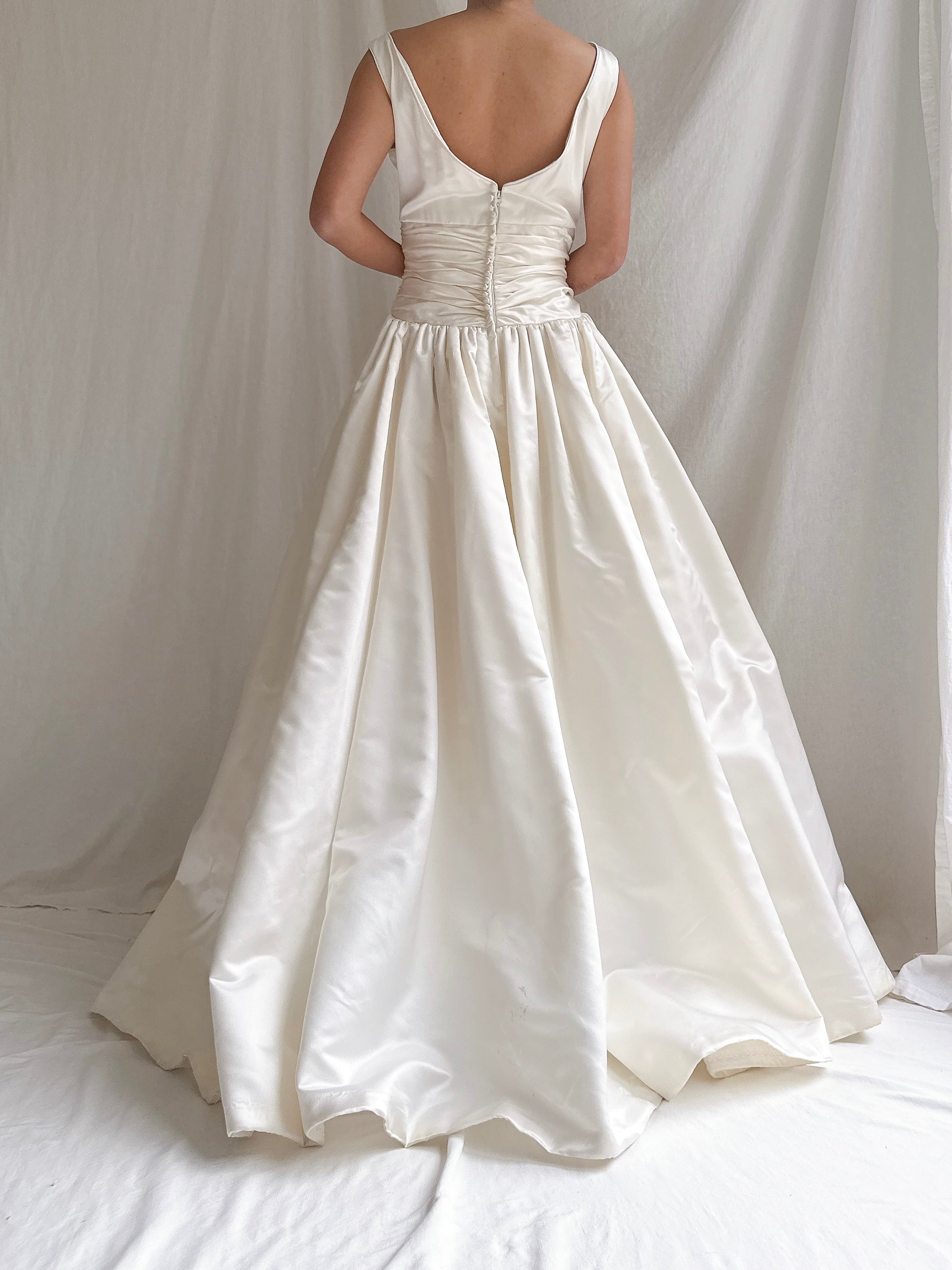 Vintage Silk Boatneck Gown - M