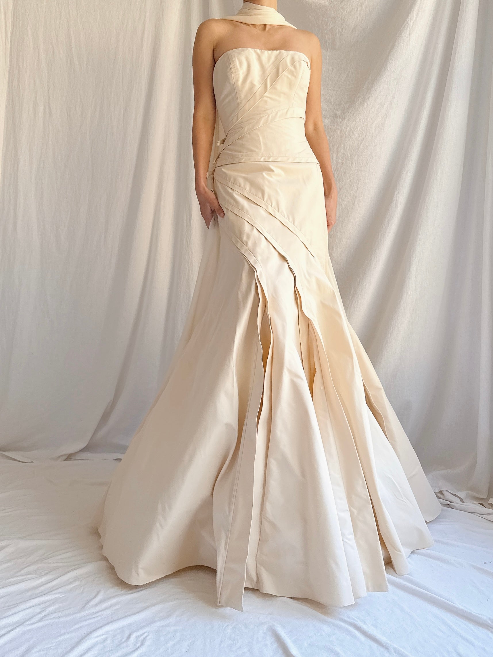 Vintage Vera Wang Champagne Silk/Cotton Gown - XS/4