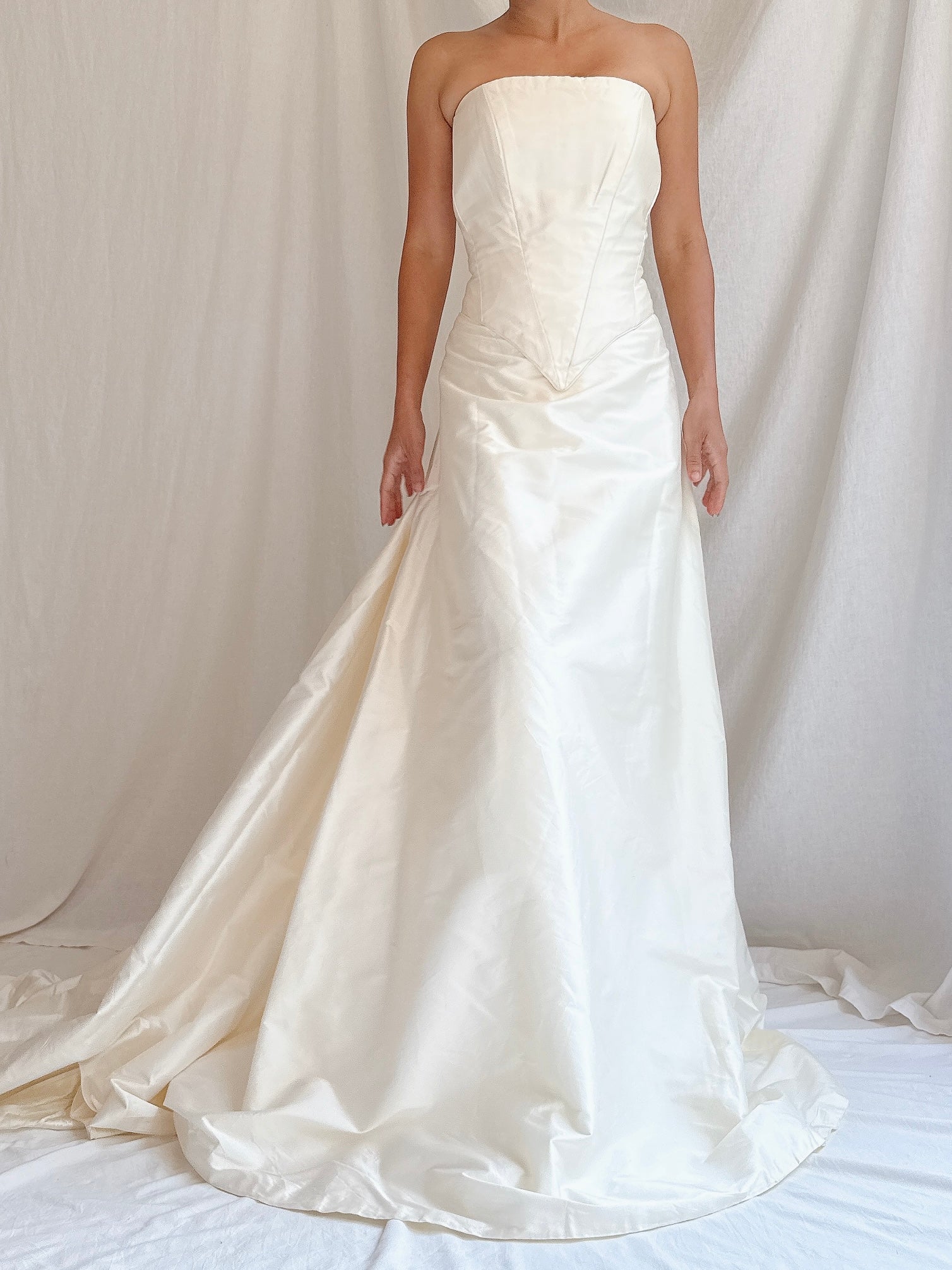 Vintage UK Silk Strapless Gown - UK 16/US 12