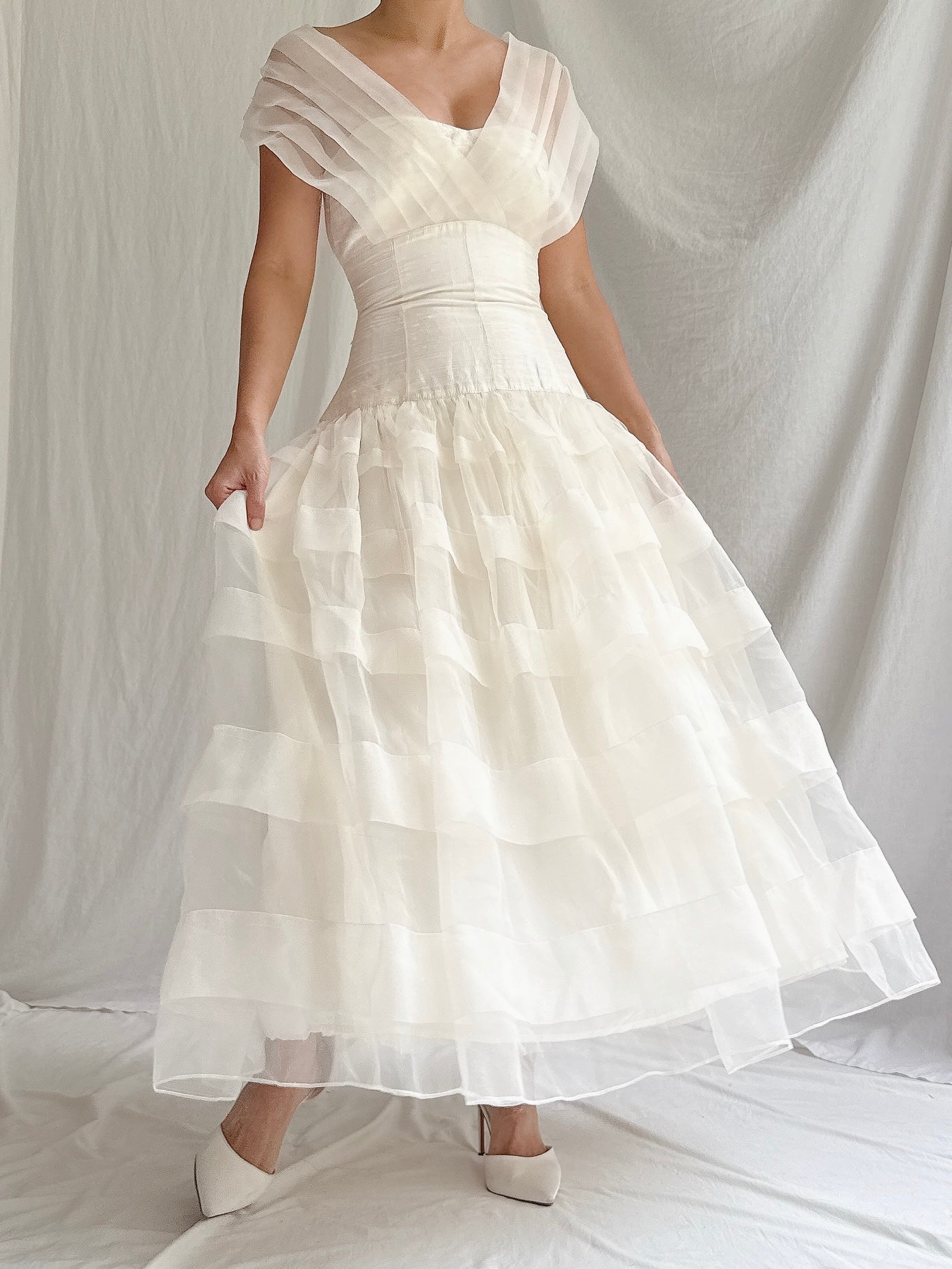 Vintage Silk & Organza Dress - S