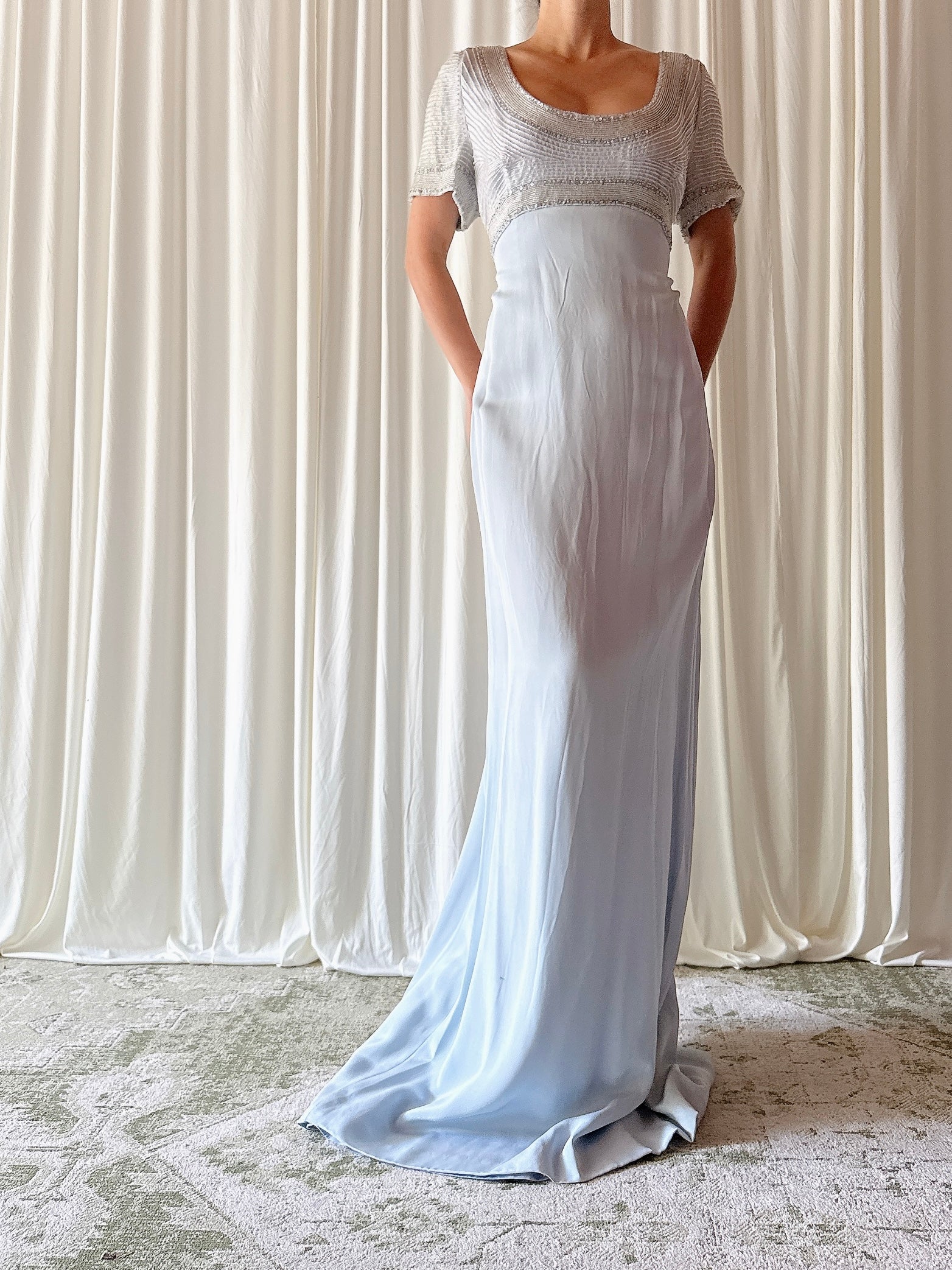 Vintage Belleville Sassoon Blue Gown - UK 16