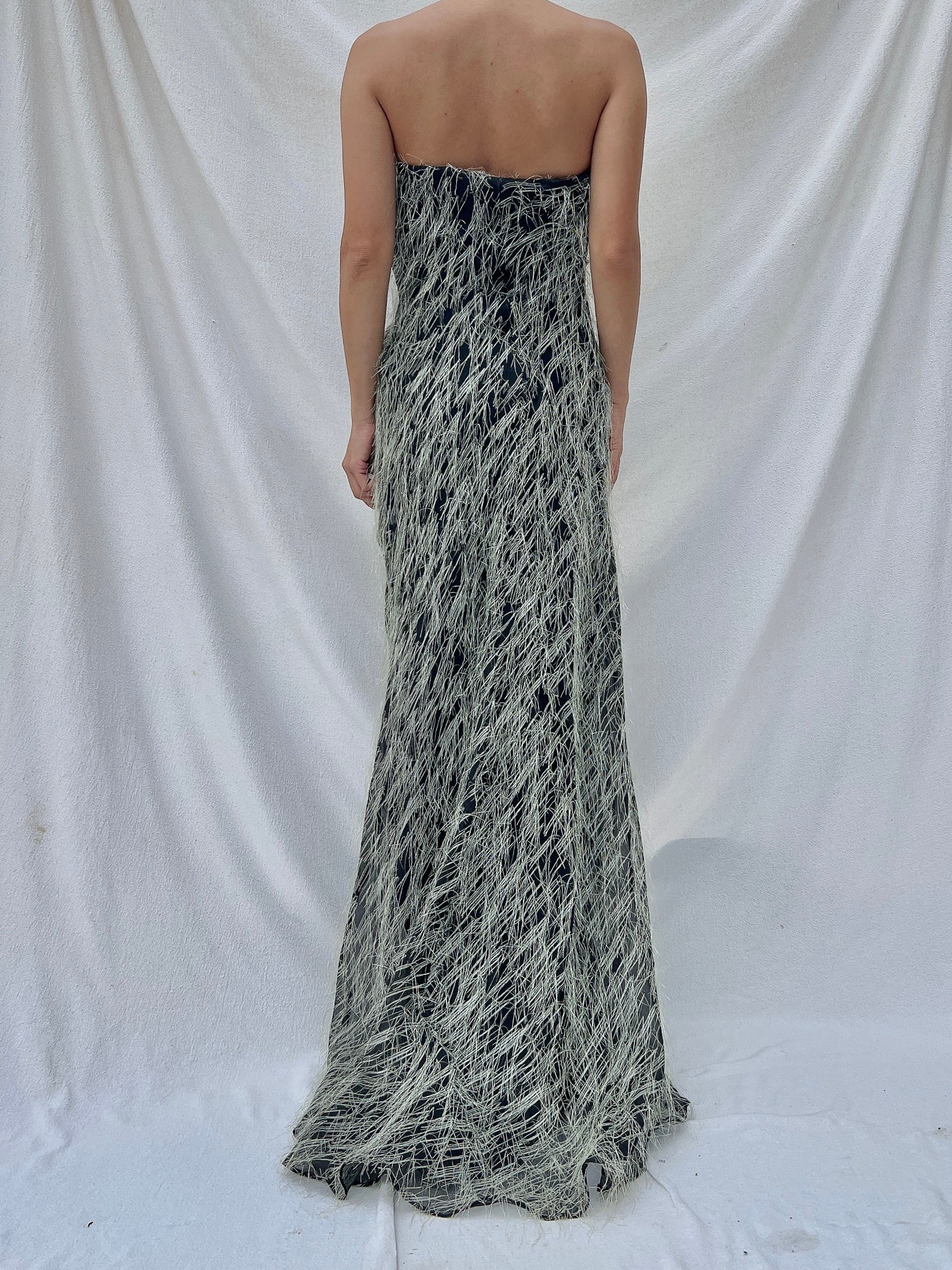 ben de lisi evening dresses Ben de Lisi Black Chiffon Crepe Slip Dress