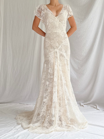 00 Monique Llhuilier Lace & Silk Gown - XS/2/4