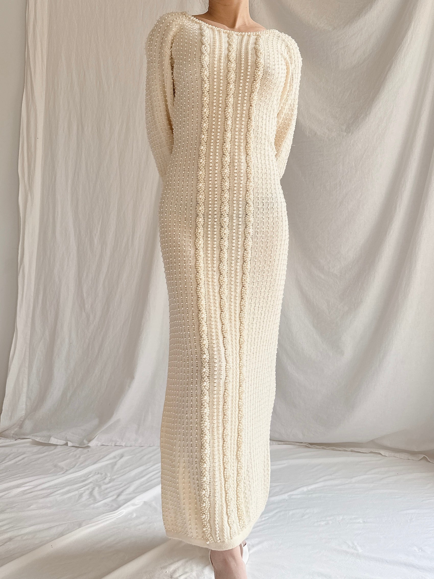 Vintage Nancy Johnson Pearl Knit Dress - S