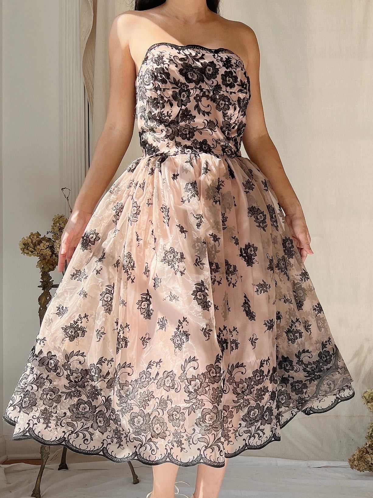 1980s Voile 50s Inspired Dress - XS | G O S S A M E R 1980s Voile 50s Inspired Dress - XS | G O S S A M E R