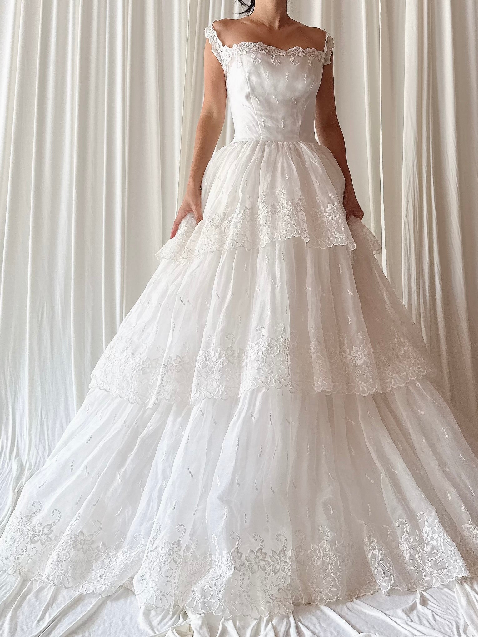 1950s Organdy Tulle Gown - XS/S