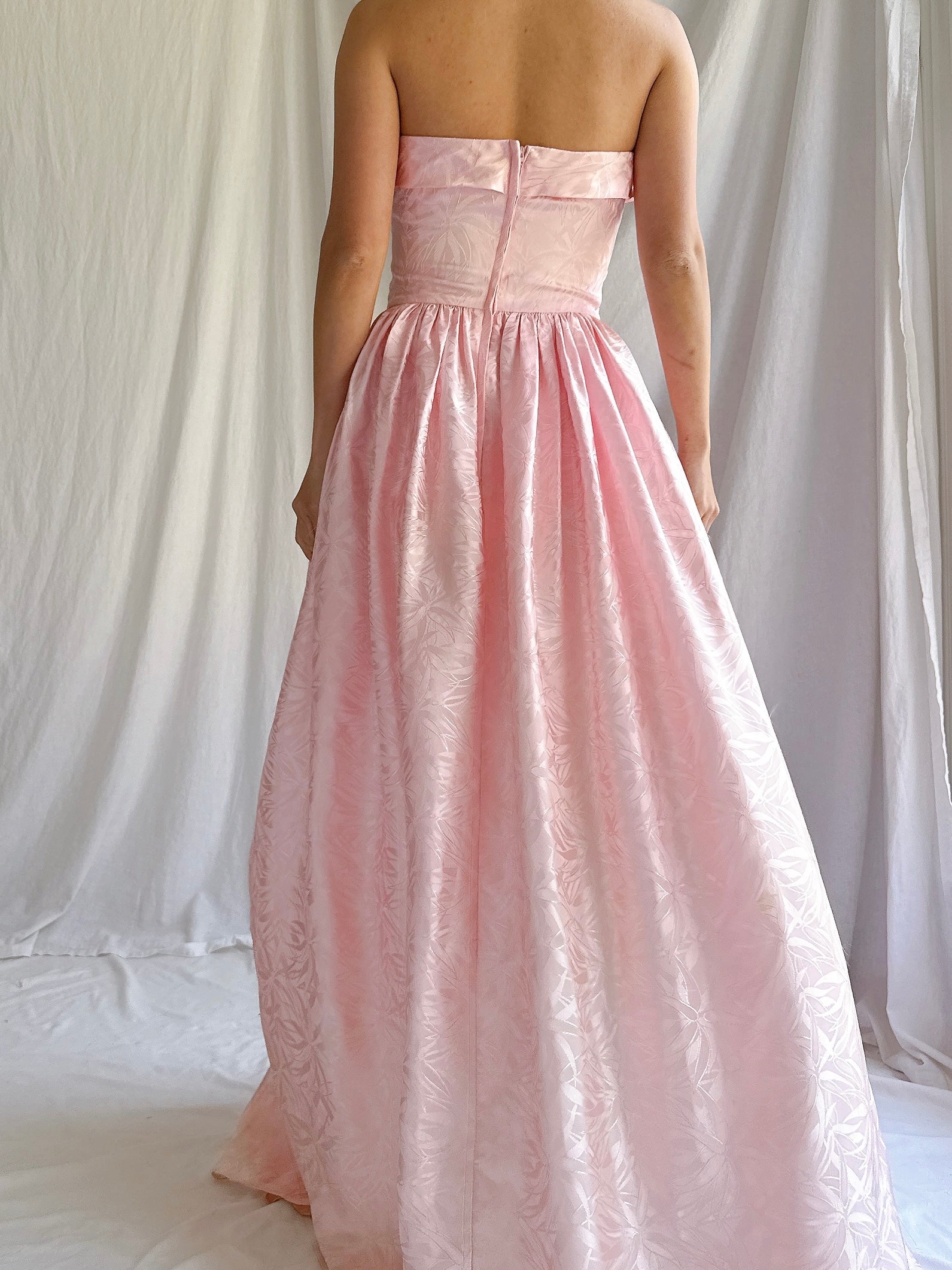 Vintage Satin Draped Gown - S/4