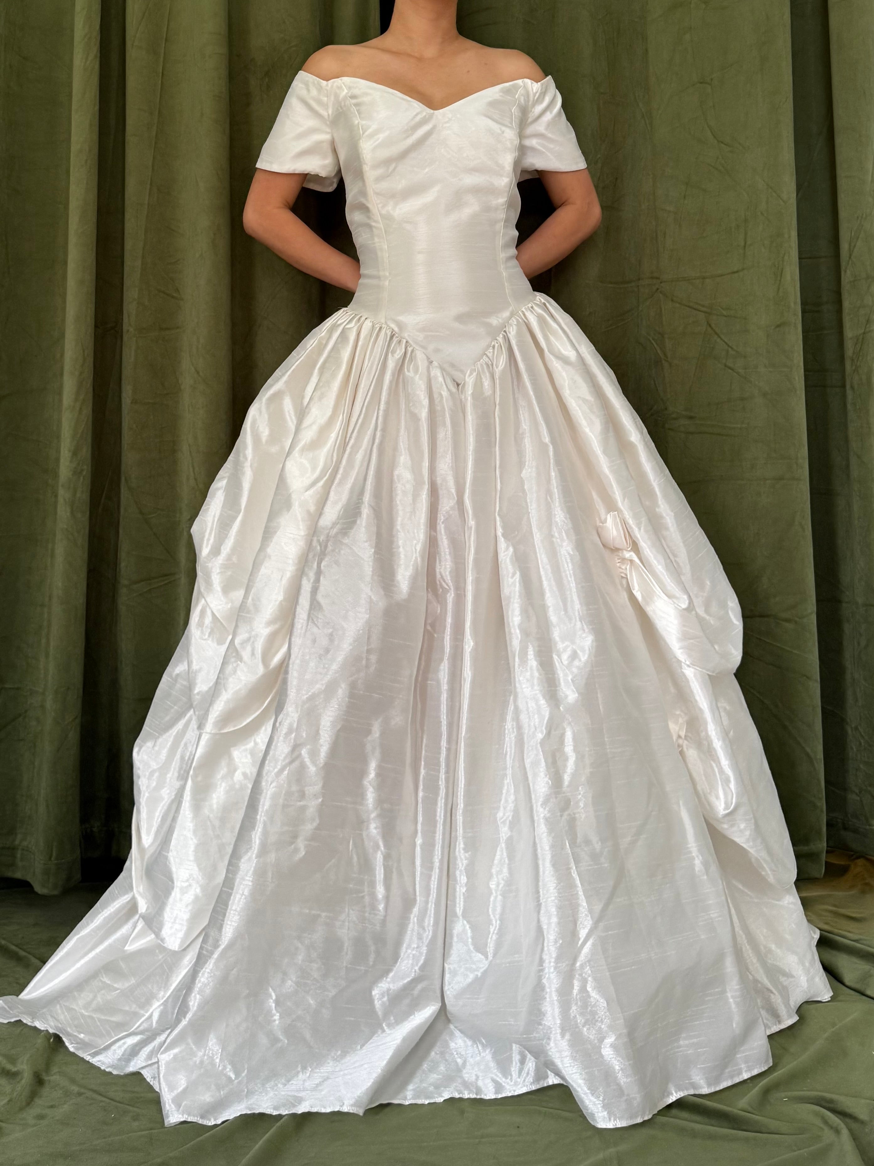 Vintage Taffeta Basque Waist Dress - M