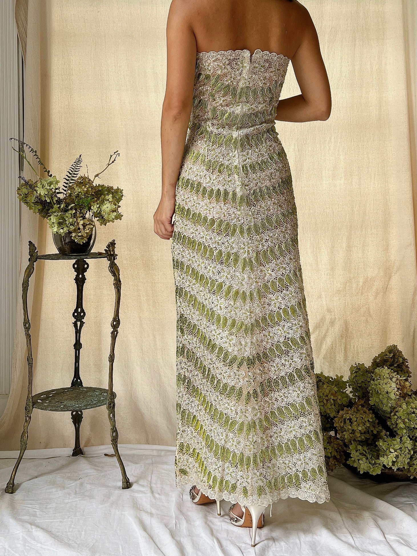 1960s Hand Crafted Beaded Gown - 6