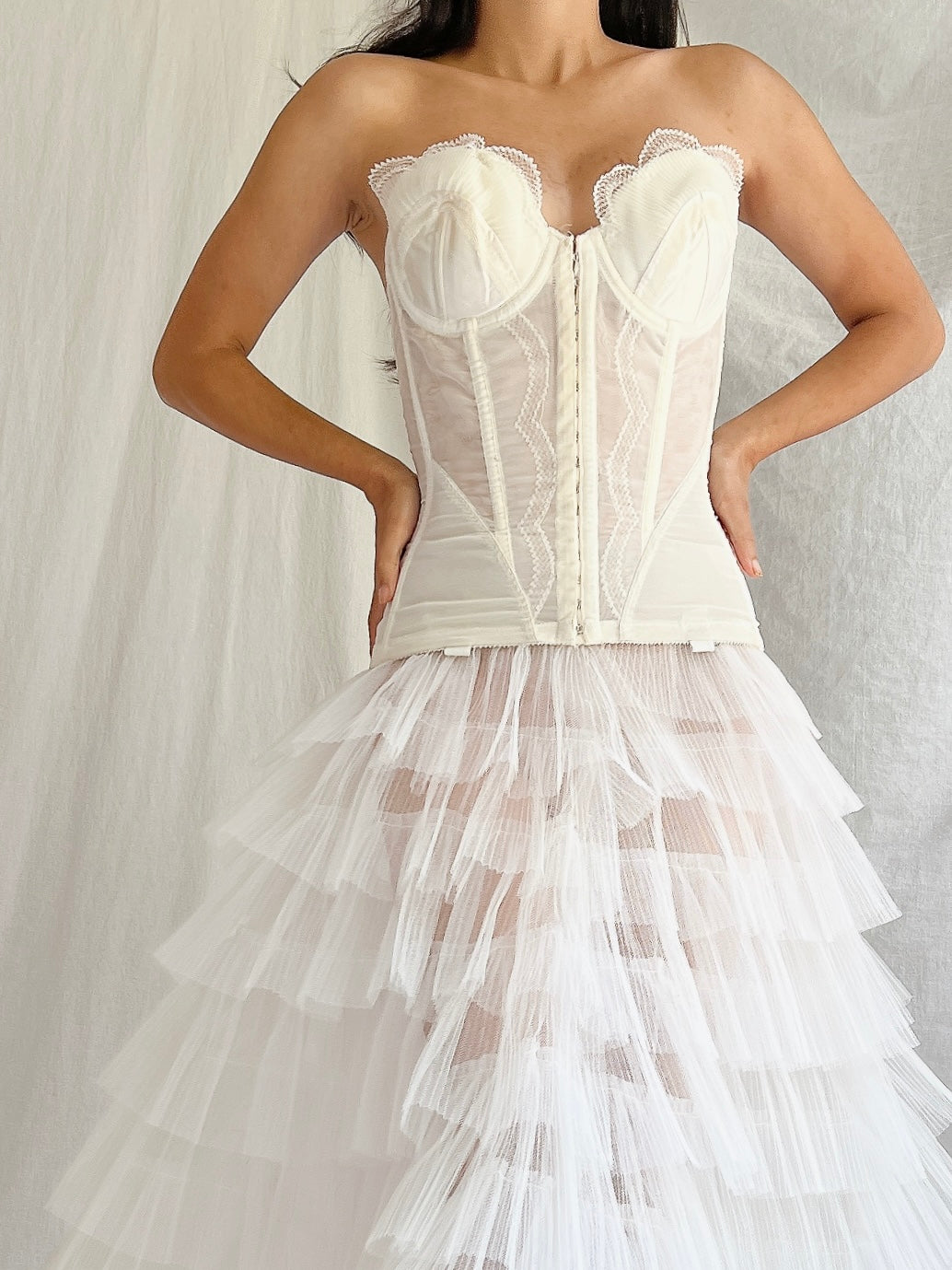 Vintage 1950s Tulle Skirt with Bustier - XS