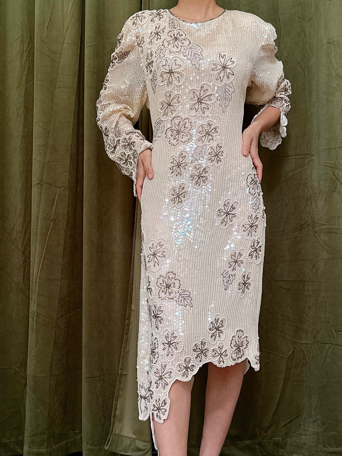 1980s Sequin Dress - M