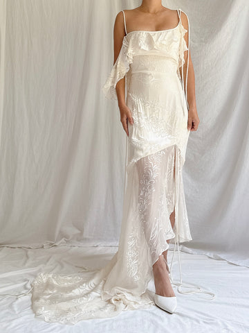 Vintage Silk Asymmetrical Gown - L/UK16