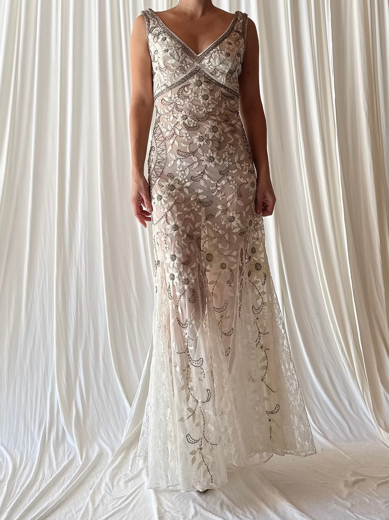 Vintage Embroidered Tulle Dress - 6/8