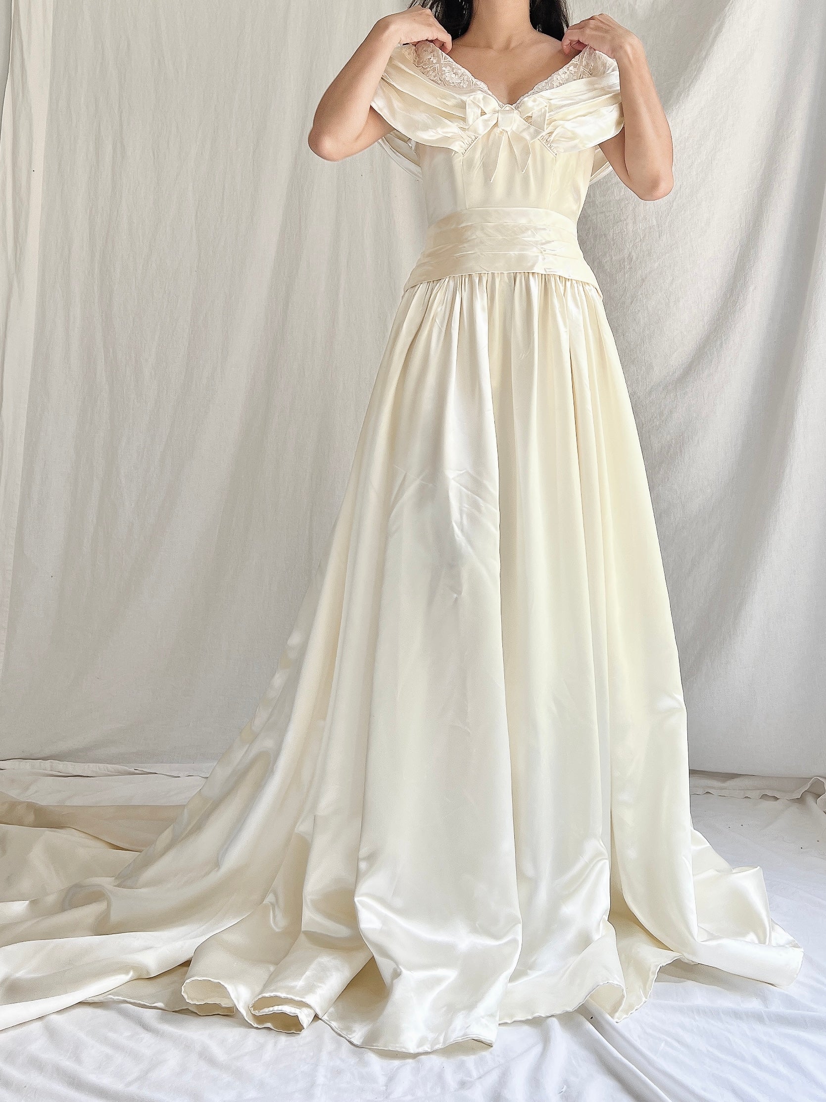 1940s Candlelight Satin Gown - XS