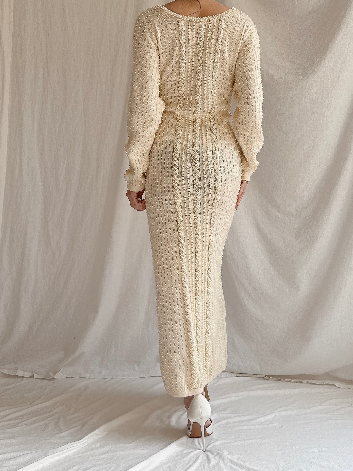 Vintage Nancy Johnson Pearl Knit Dress - S