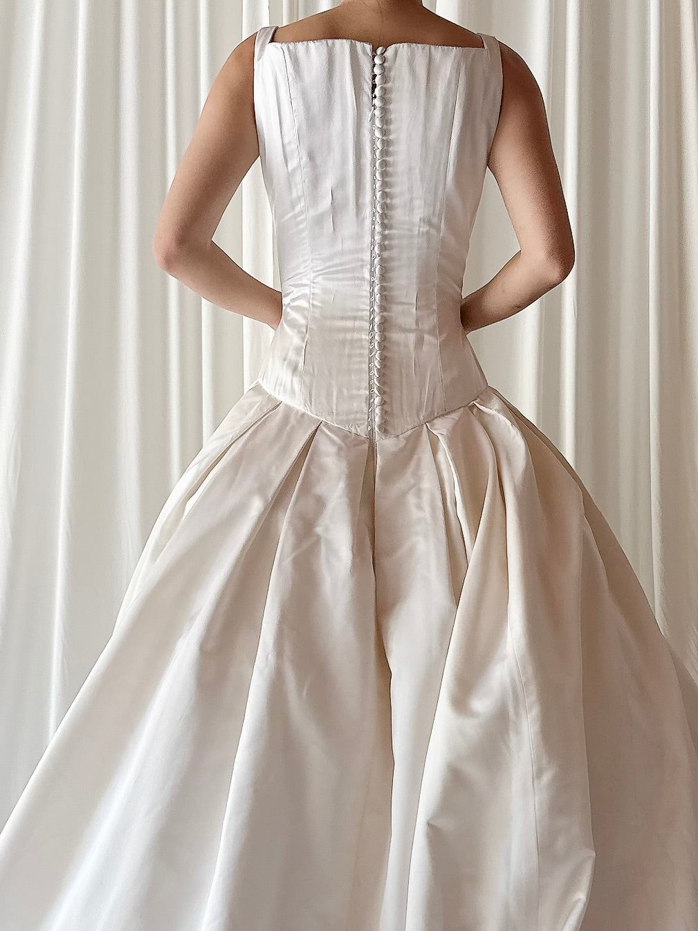 Vintage Lazaro Couture Silk Bustier Waist Gown - 6