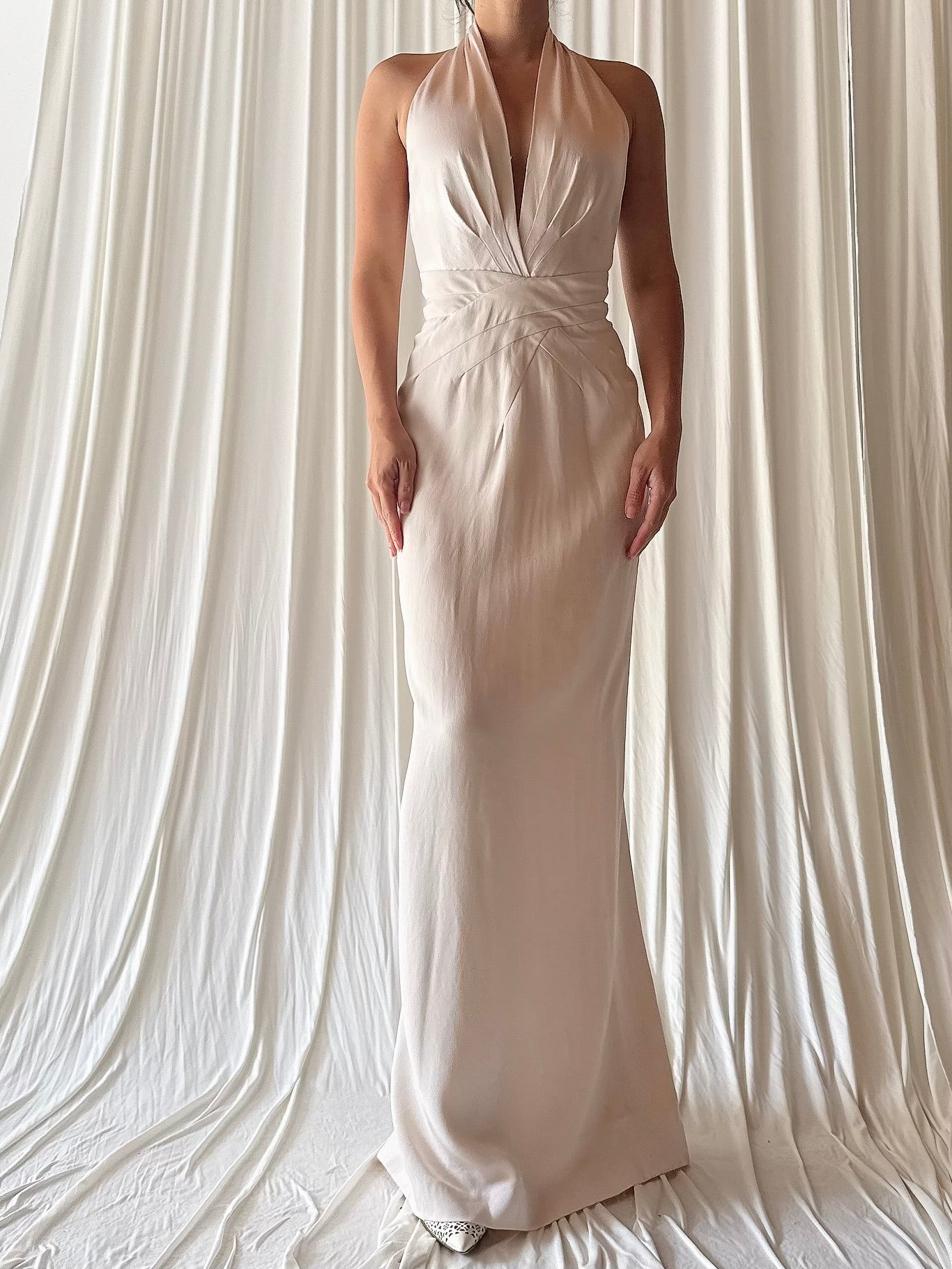 Vintage Richard Tyler Silk Halter Gown - S/6