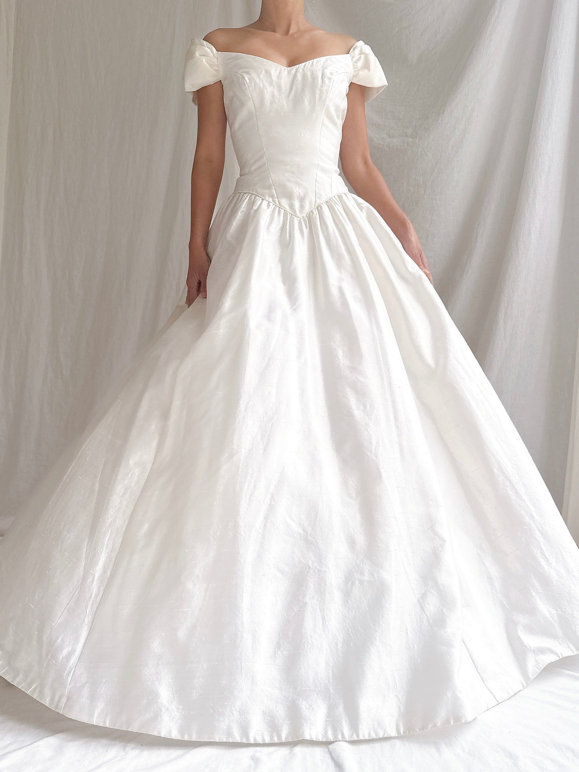 Vintage Silk Basque Waist Gown - S