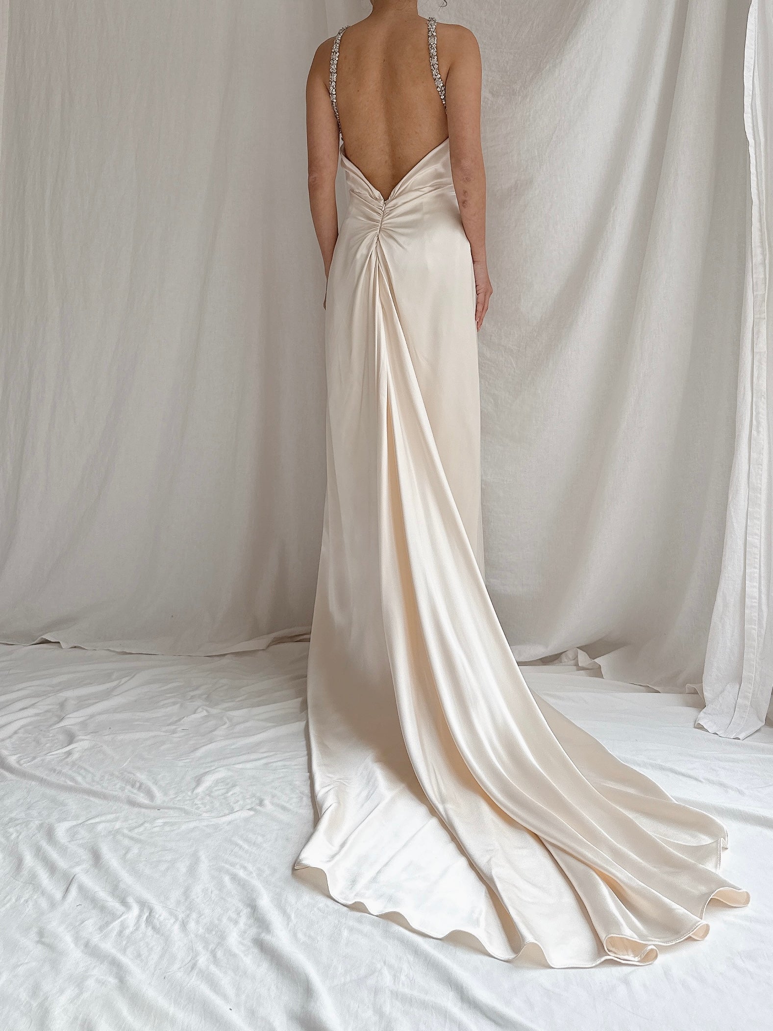 Vintage Jim Hjelm Silk Halter Gown - M/L 10