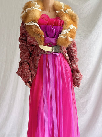 Vintage Tricot Chic Fox Fur Jacket - S/M