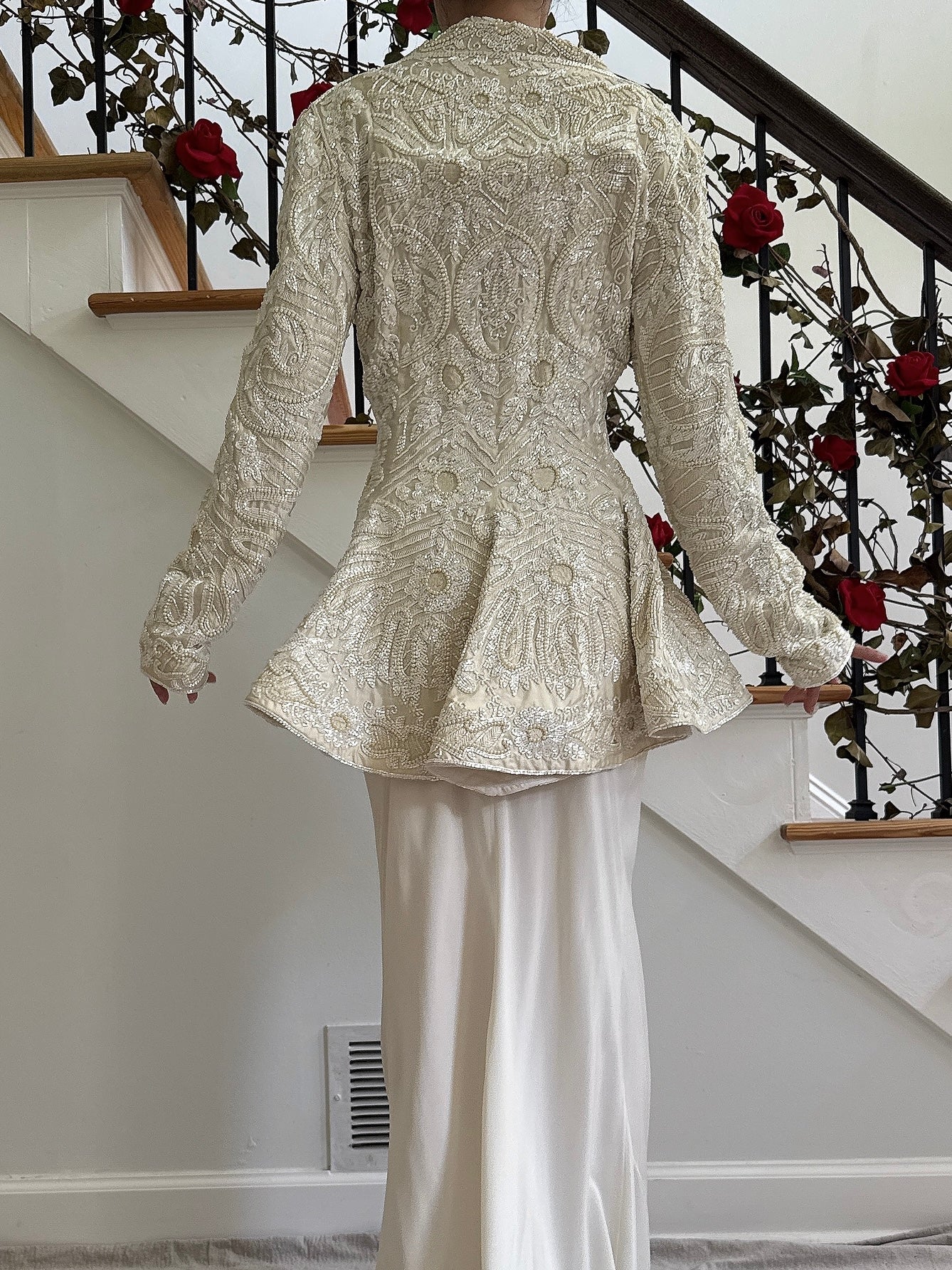Vintage Eavis & Brown Silk Beaded Jacket - M