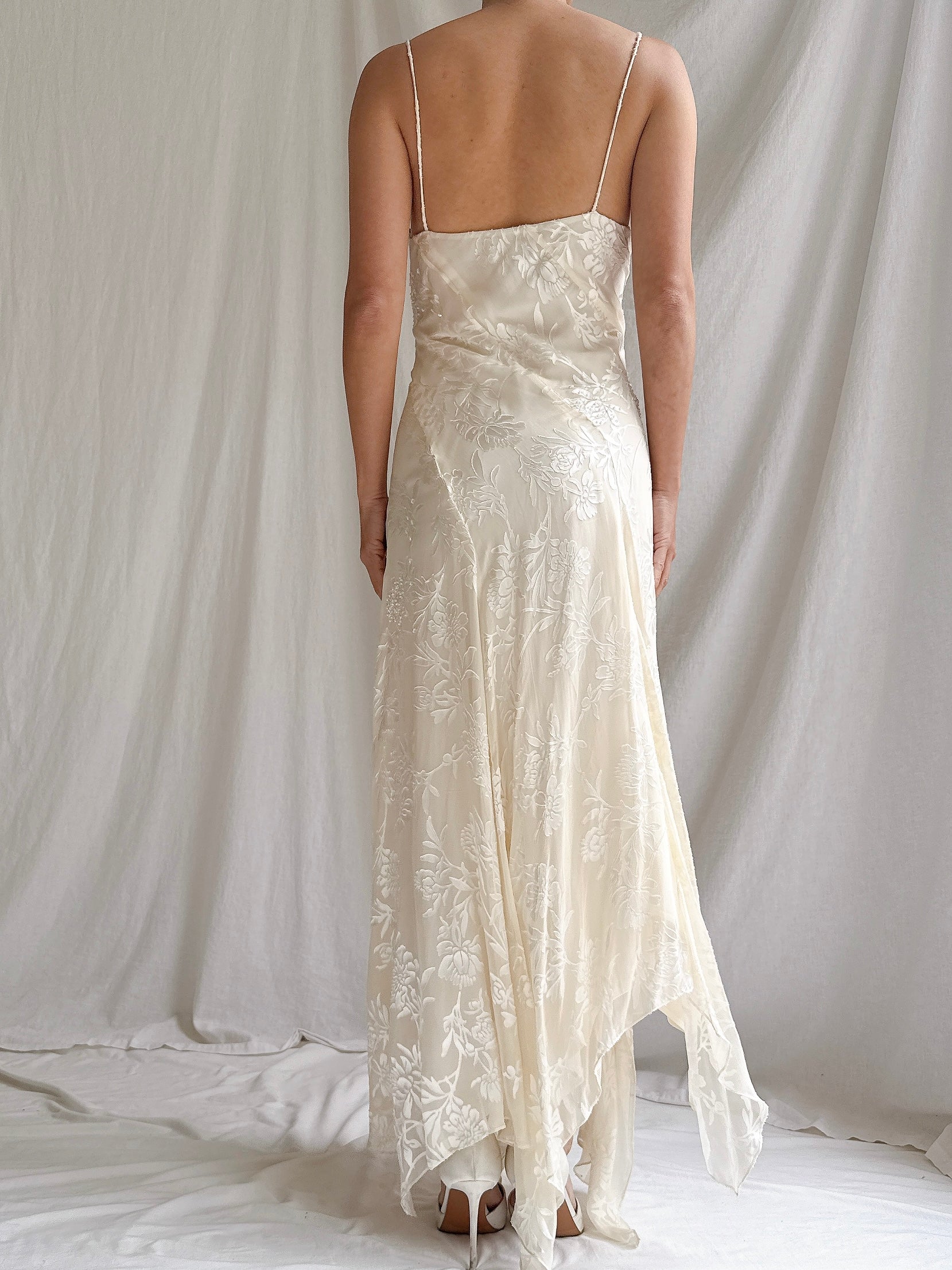 Vintage Silk Devore Bias Dress - M