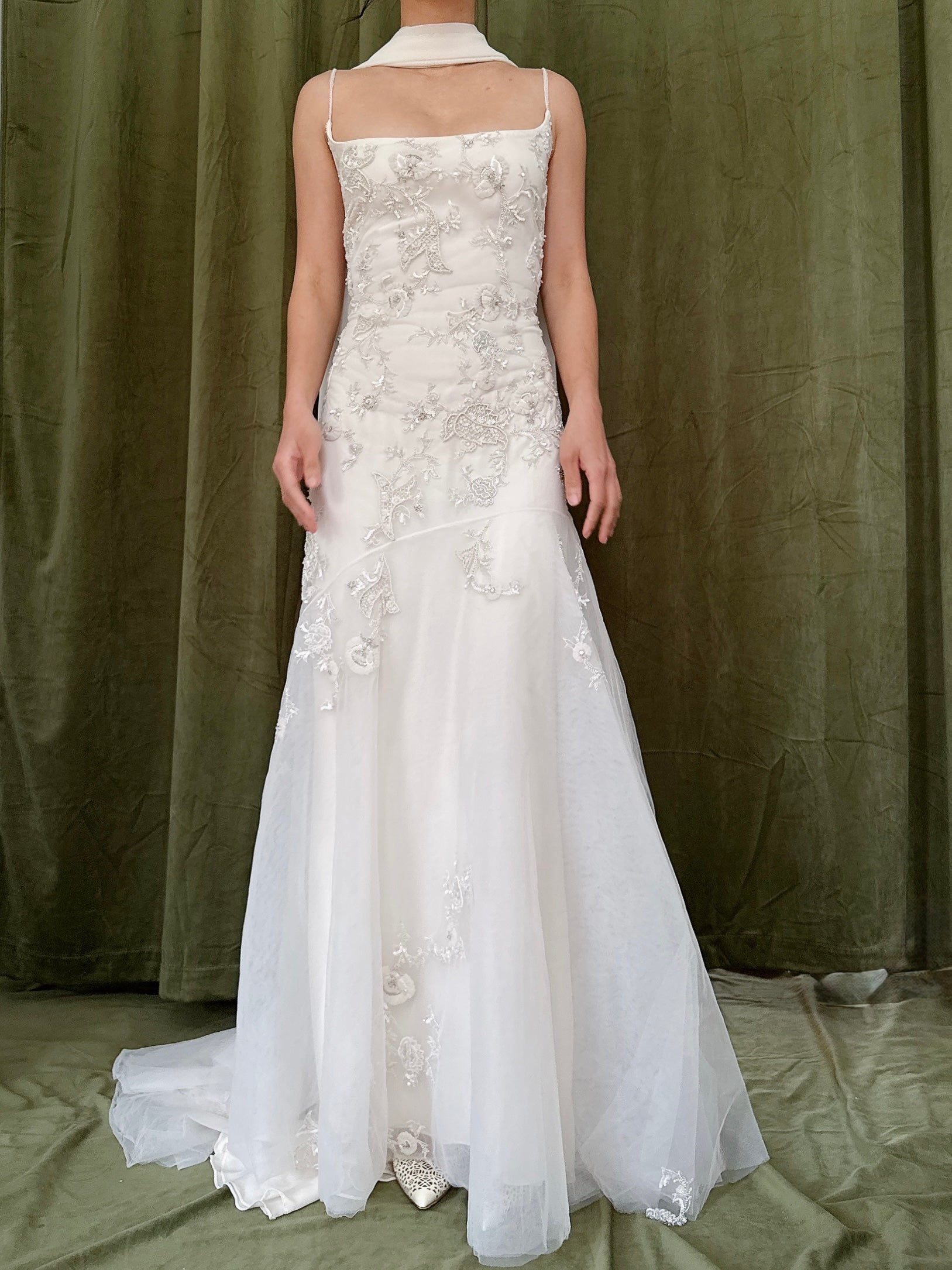 Vintage Reem Acra Silk and Tulle Beaded Gown - Size 8 Vintage Reem Acra Silk and Tulle Beaded Gown - Size 8