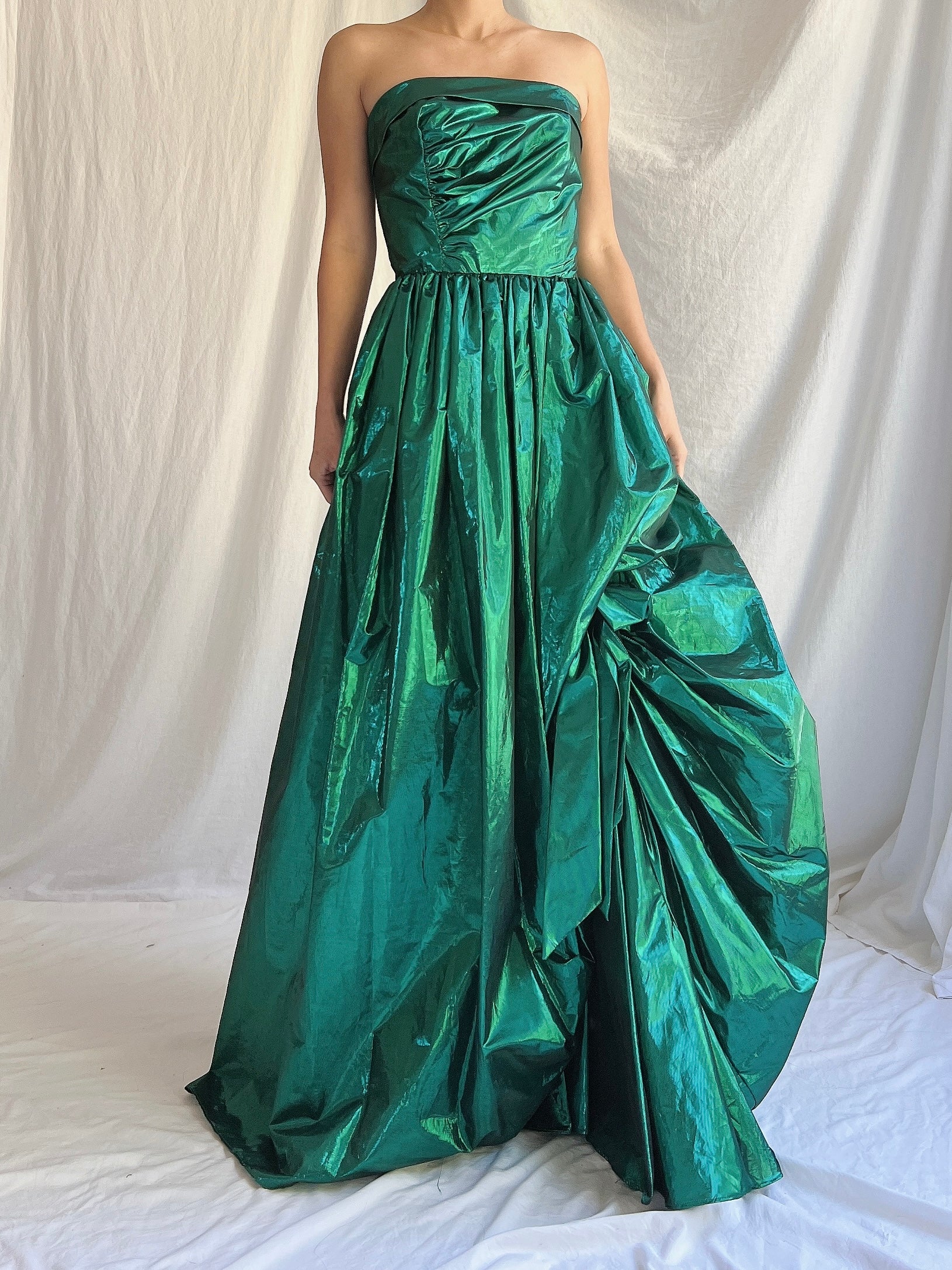 Vintage Lurex Draped Gown - XS