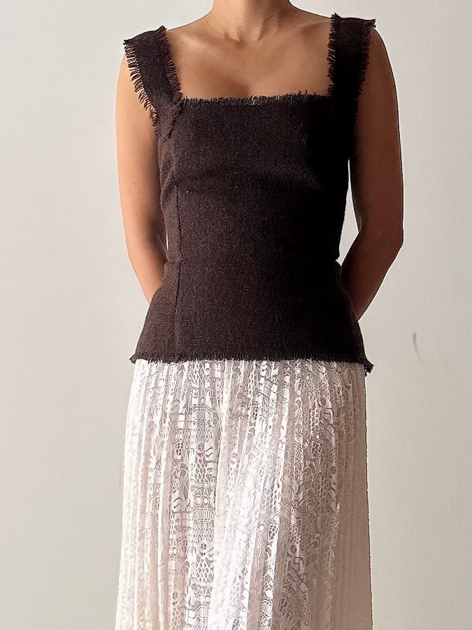 Vintage Ronit Zilkha Wool Tweed Top - L