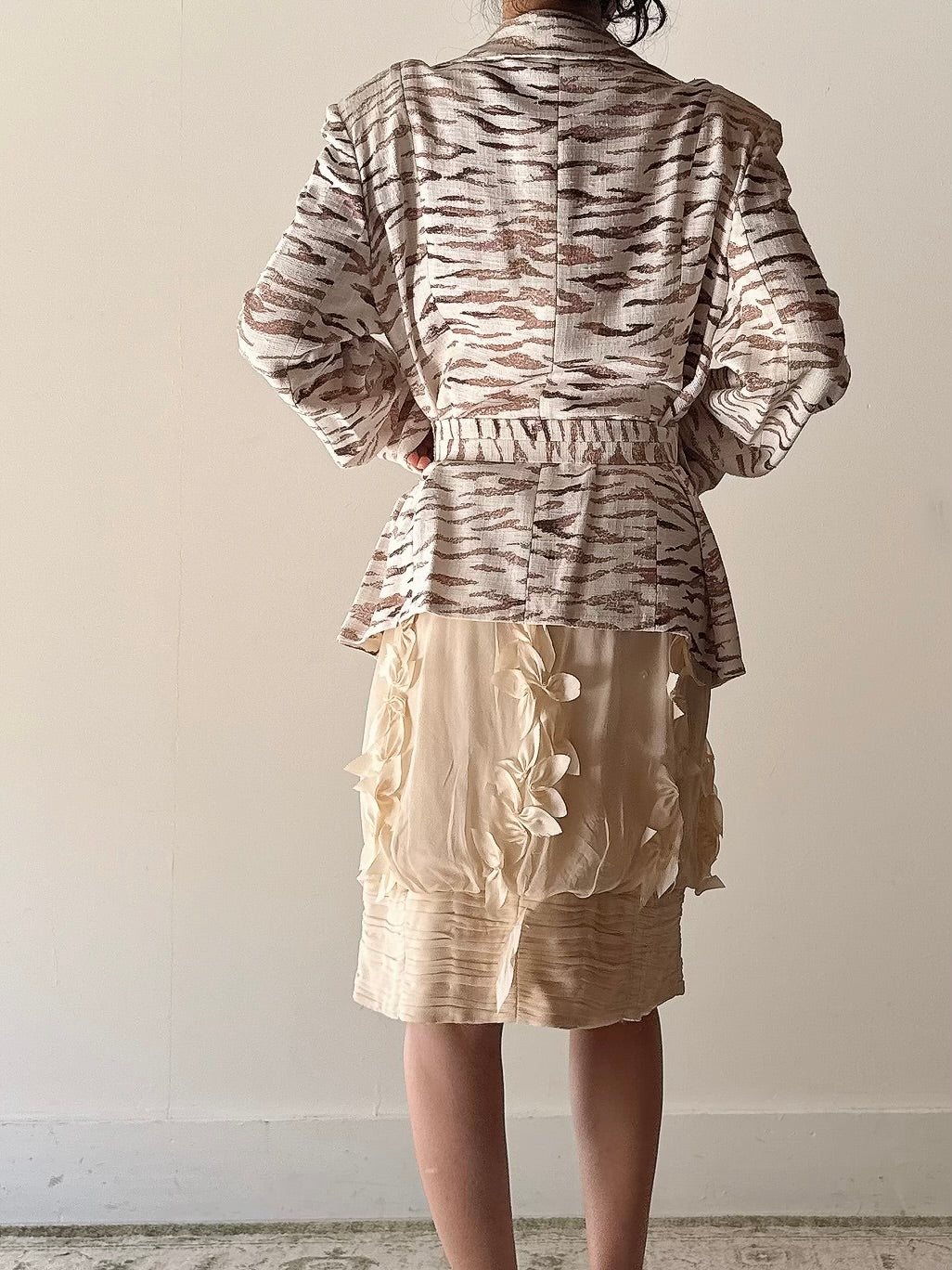Vintage Solvai Linen Animal Print Jacket - FR44