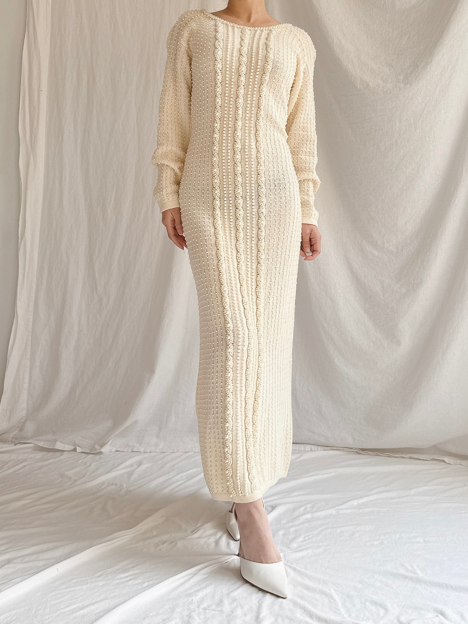 Vintage Nancy Johnson Pearl Knit Dress - S