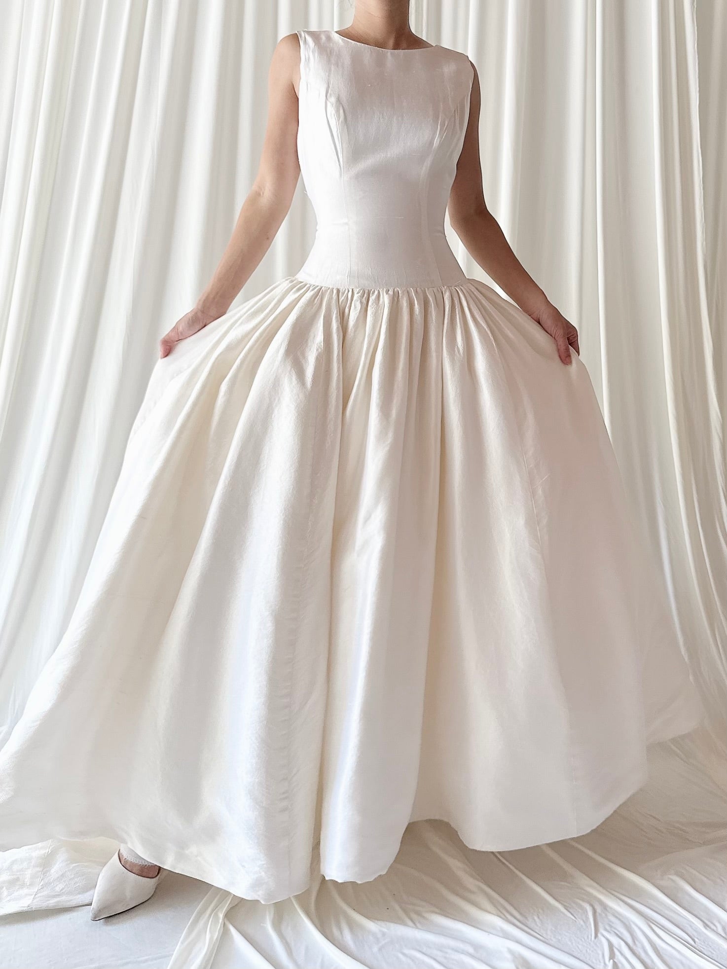 Vintage Marisa Raw Silk Boatneck Gown - S/M 6