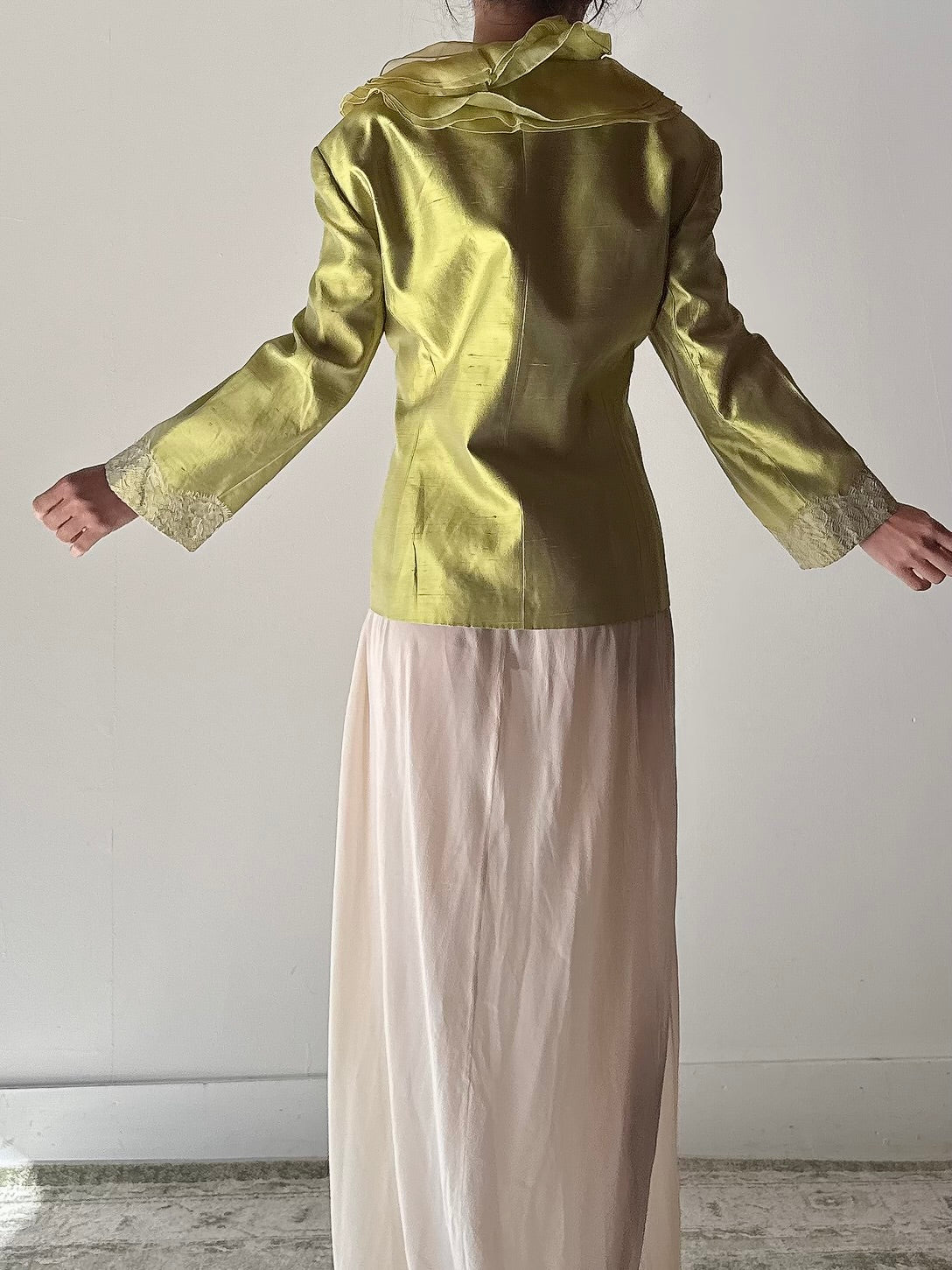 Vintage Maria Coca Chartreuse Silk Top - UK16/US14