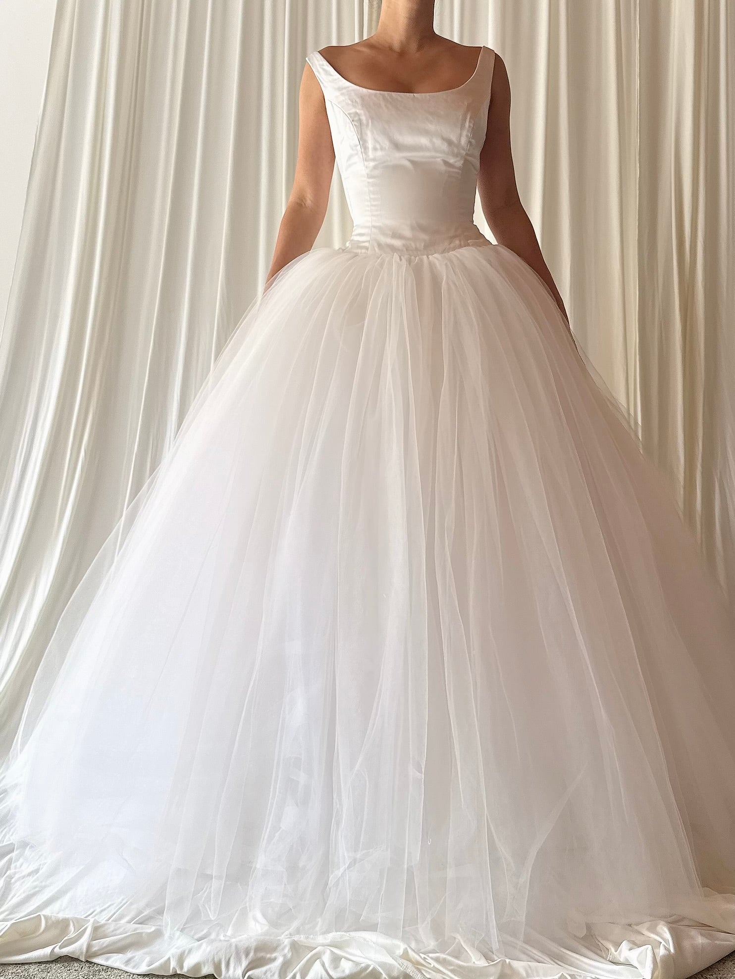 1990s Silk and Tulle Gown - M/6