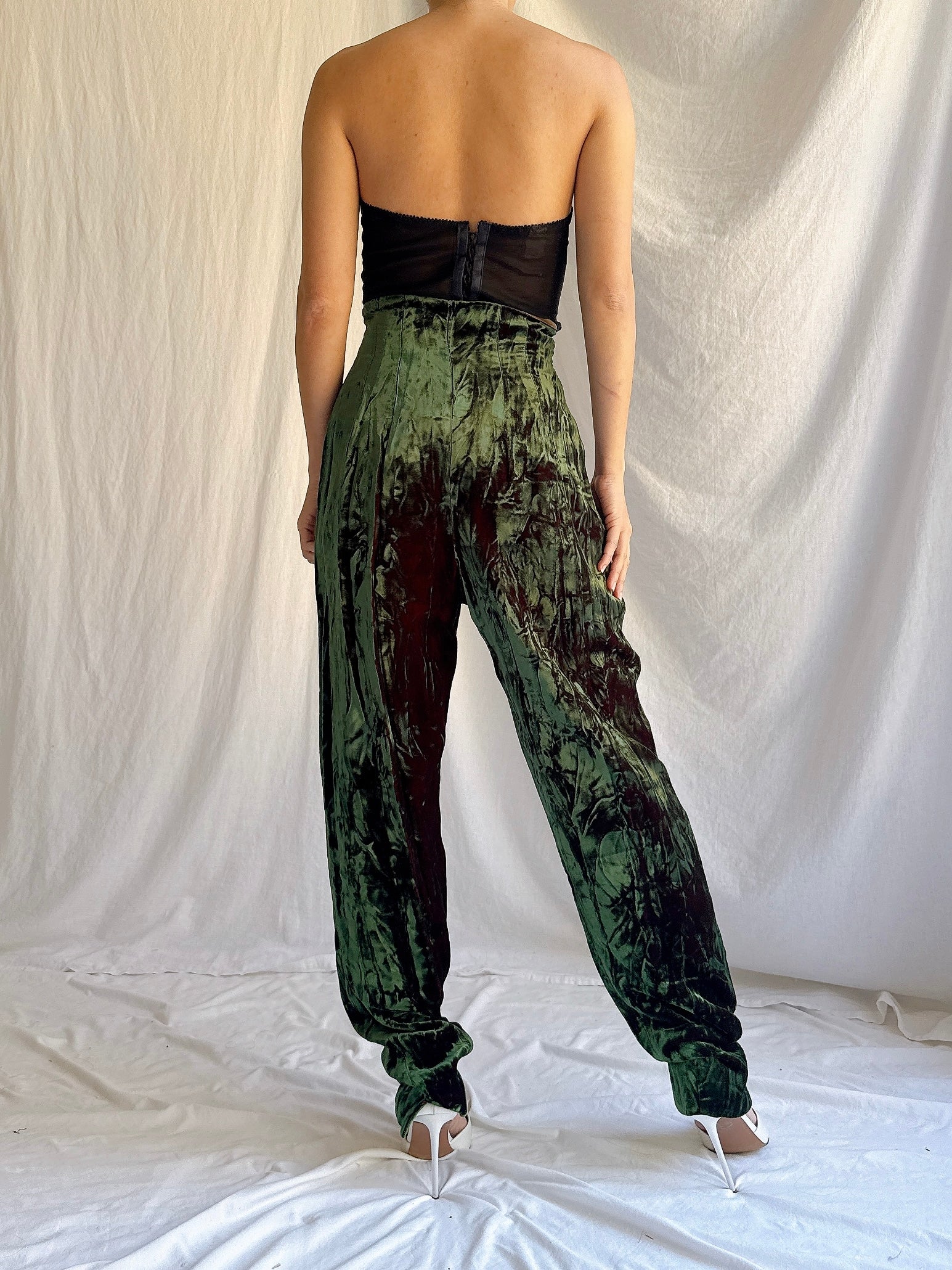 Vintage IDOL UK Crushed Velvet Trousers - S