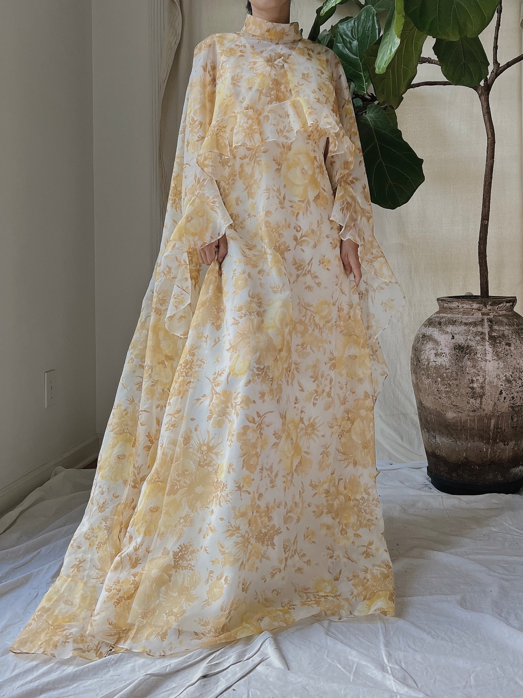 Vintage Voile Cape Dress - S/M | G O S S A M E R Vintage Voile Cape Dress - S/M | G O S S A M E R