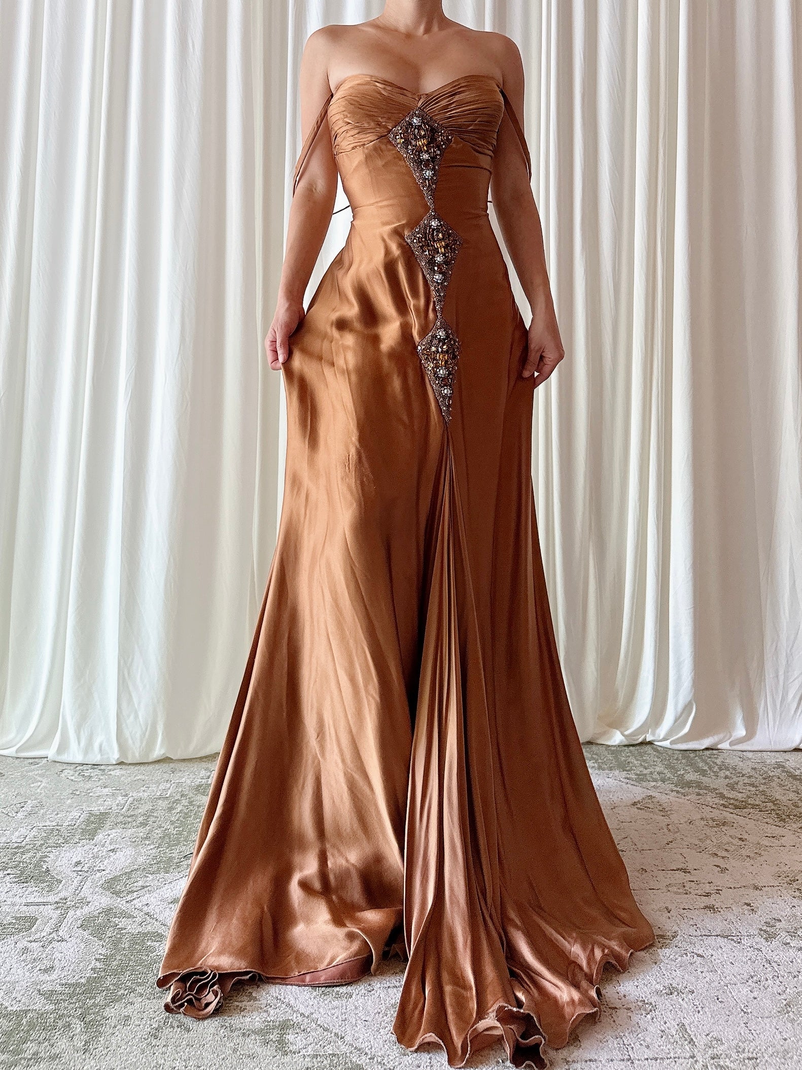 Vintage Gatti Nolli Brown Silk Gown - IT 46