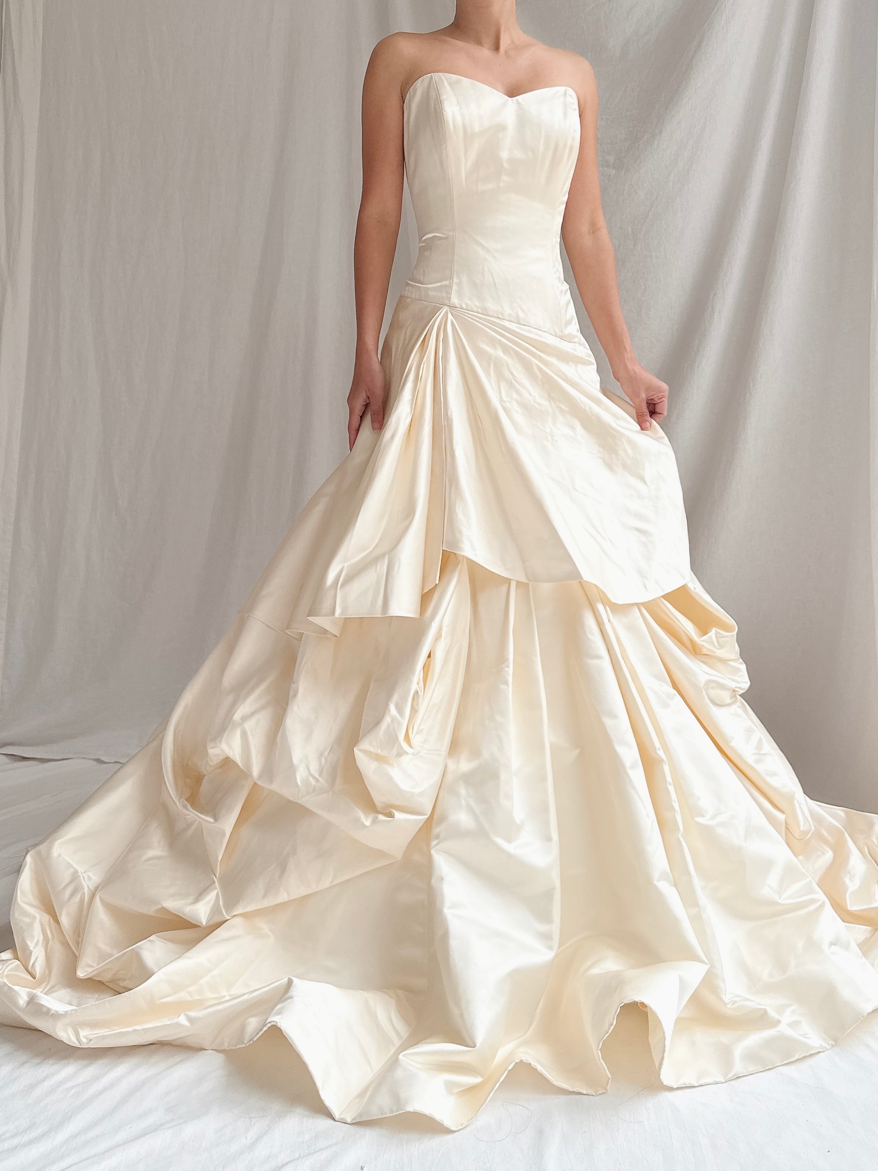 Vintage Silk Draped Gown - M/10