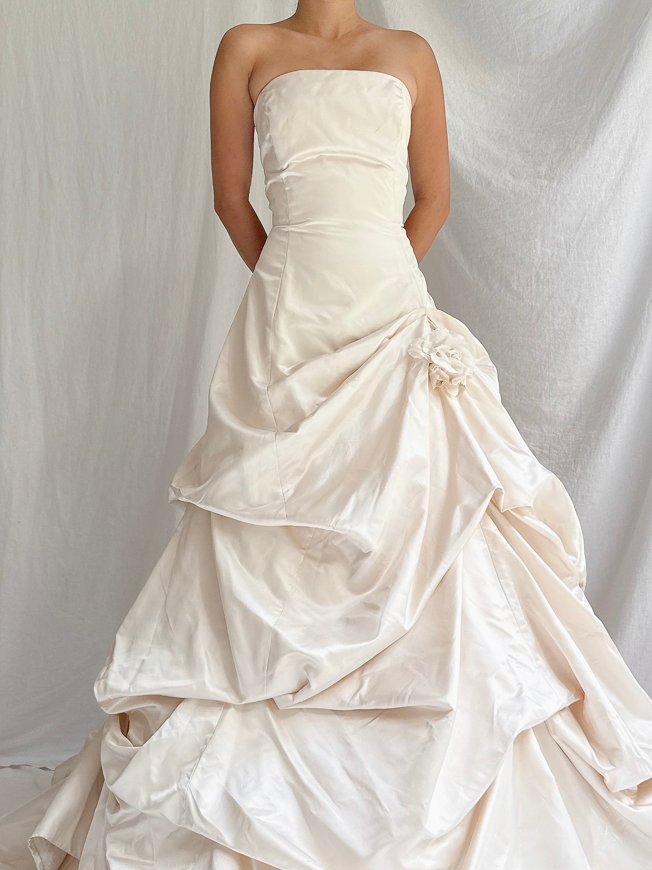 Vintage Alvina Valenta Couture Silk Draped Gown - L/10