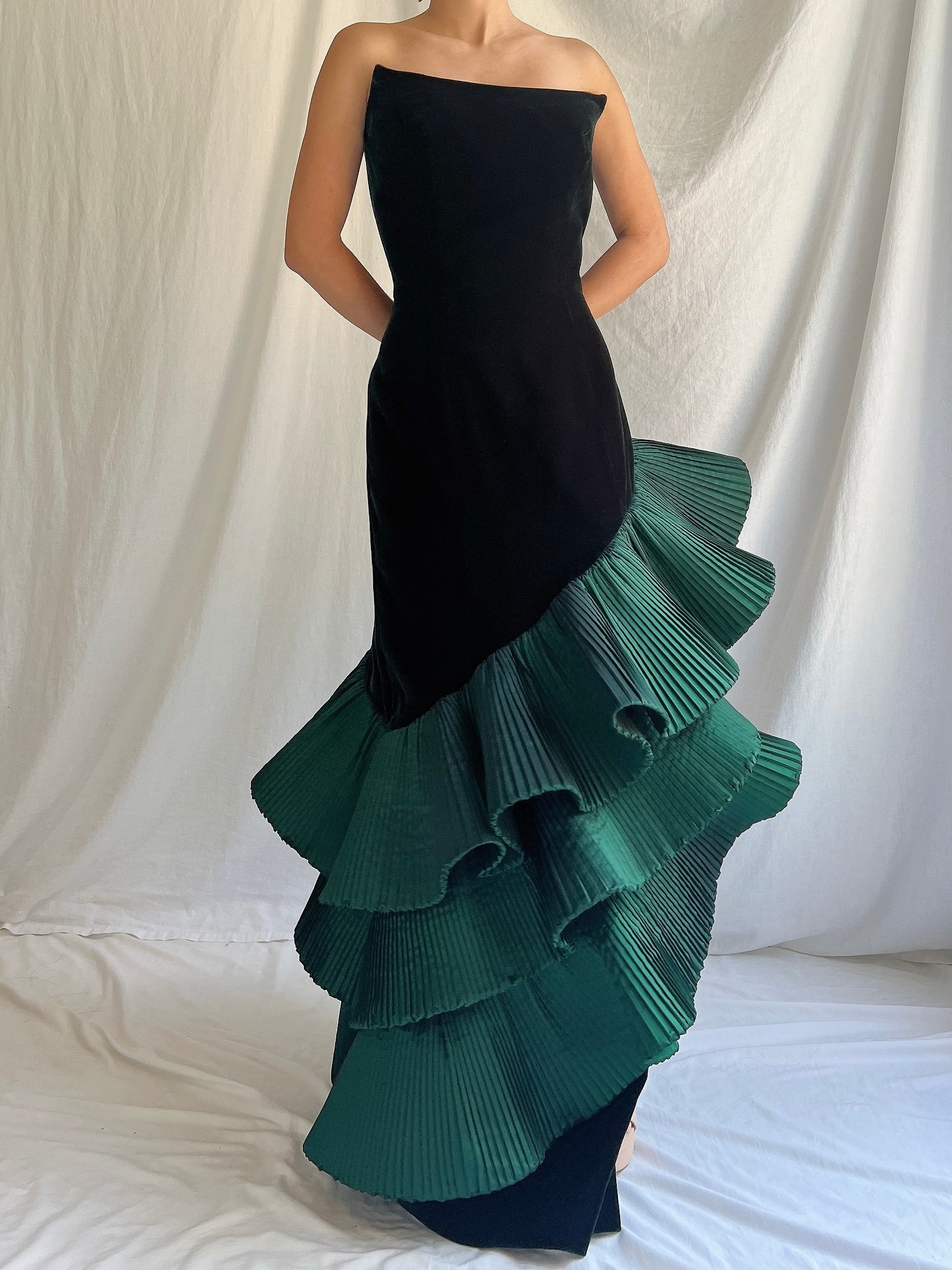 Vintage Victor Costa 2-Piece Velvet Gown - M