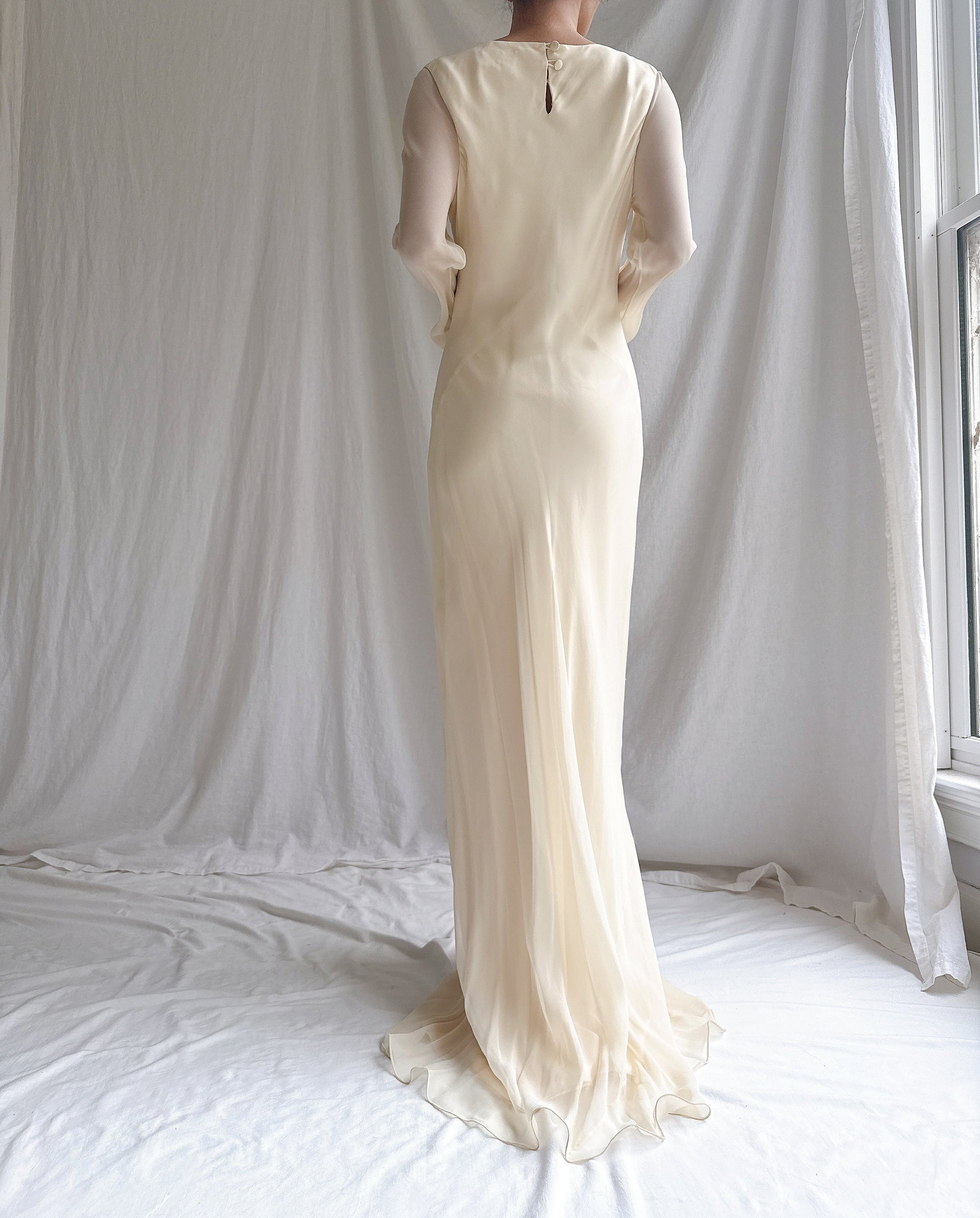 Vintage Amy Michelson Silk Bias Cut Gown - S/4/6