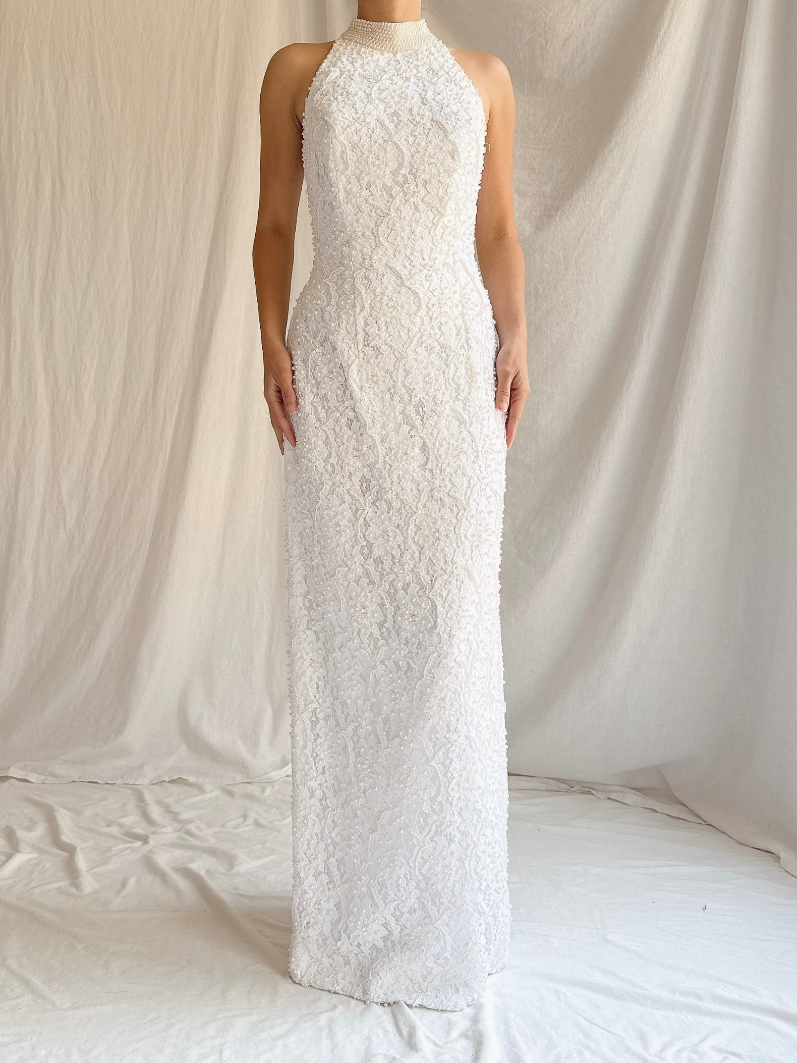 1990s Halter Neckline Dress - S