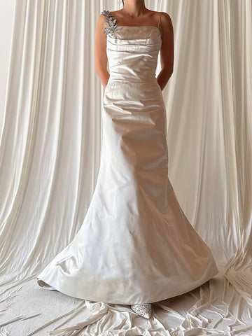 Vintage Vera Wang Silk Oyster Gown - XS