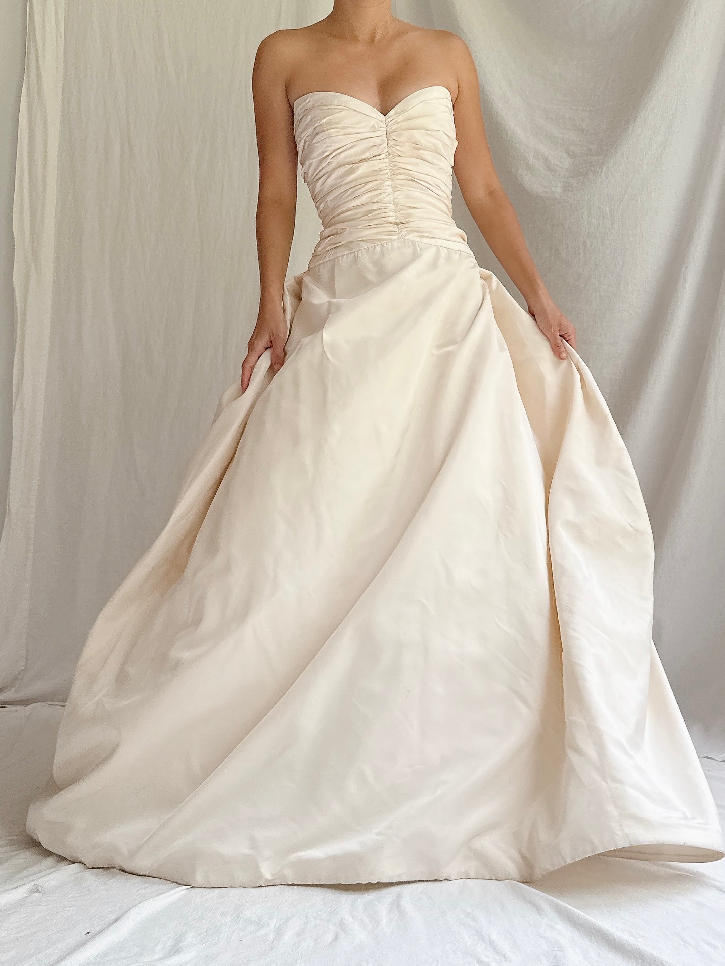 Vintage Strapless Lazaro Silk Gown XS/4
