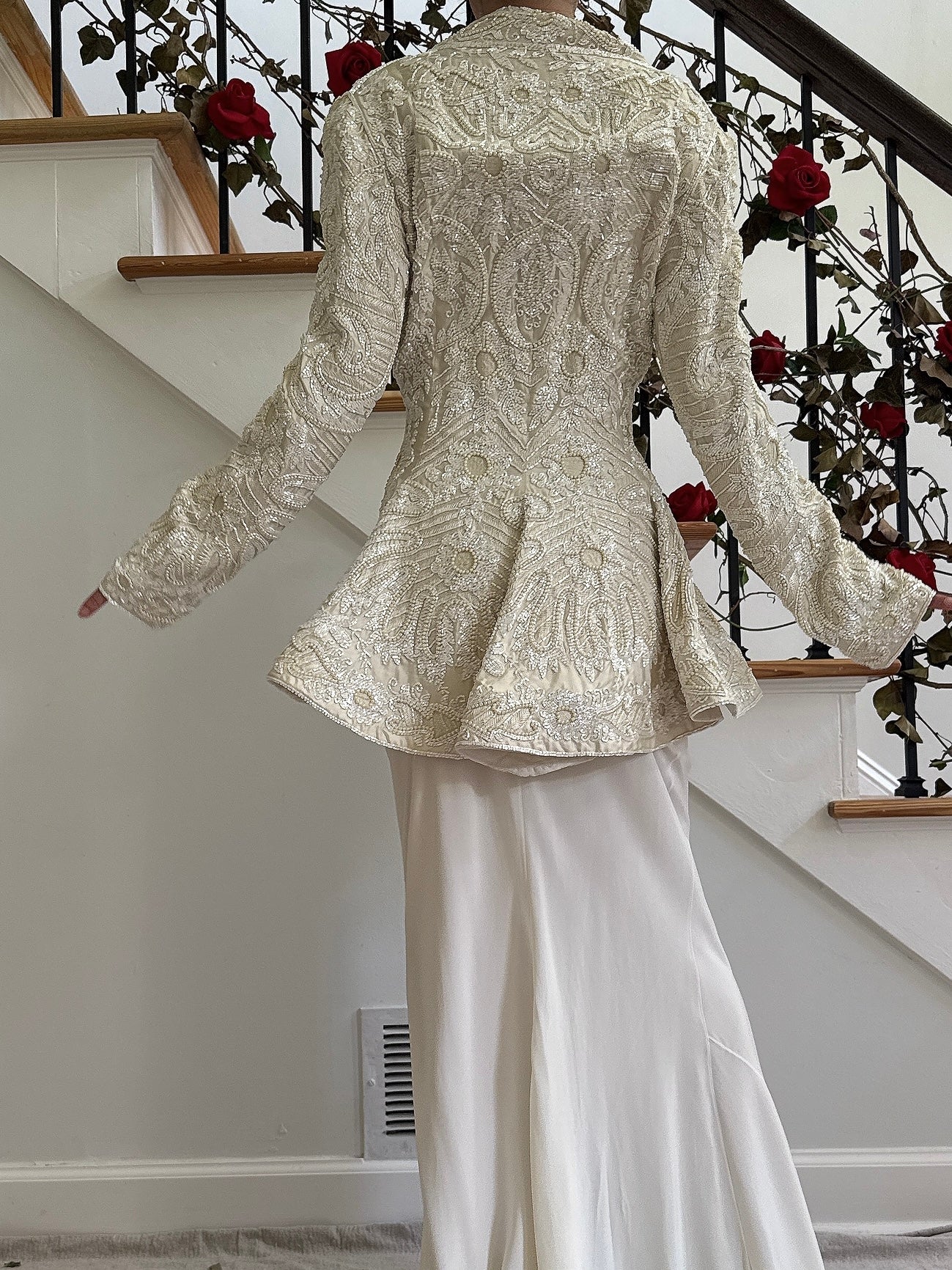 Vintage Eavis & Brown Silk Beaded Jacket - M