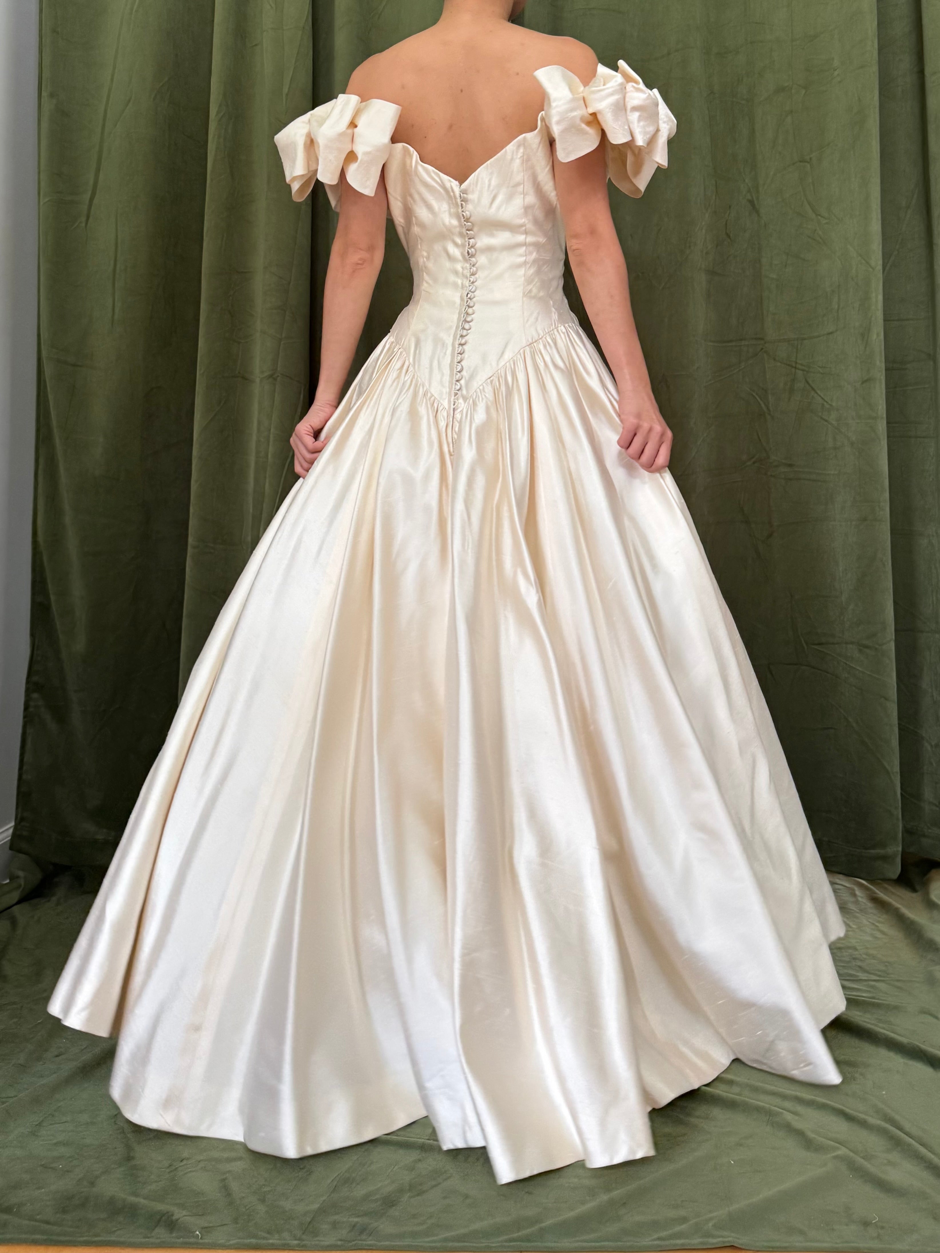 1990s Lazaro Silk Basque Waist Gown - XS