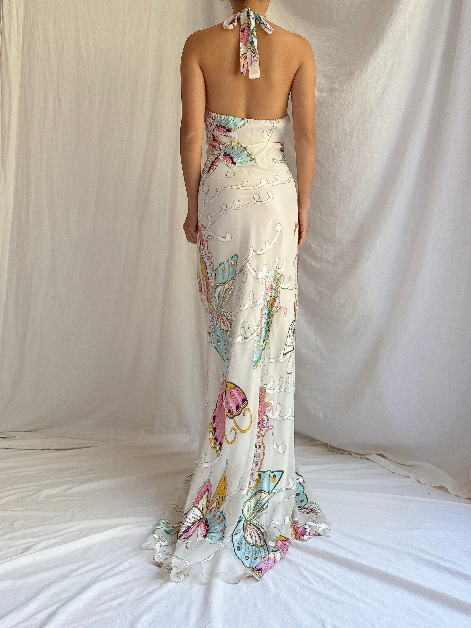 Vintage Chiffon Butterfly Gown - M/8