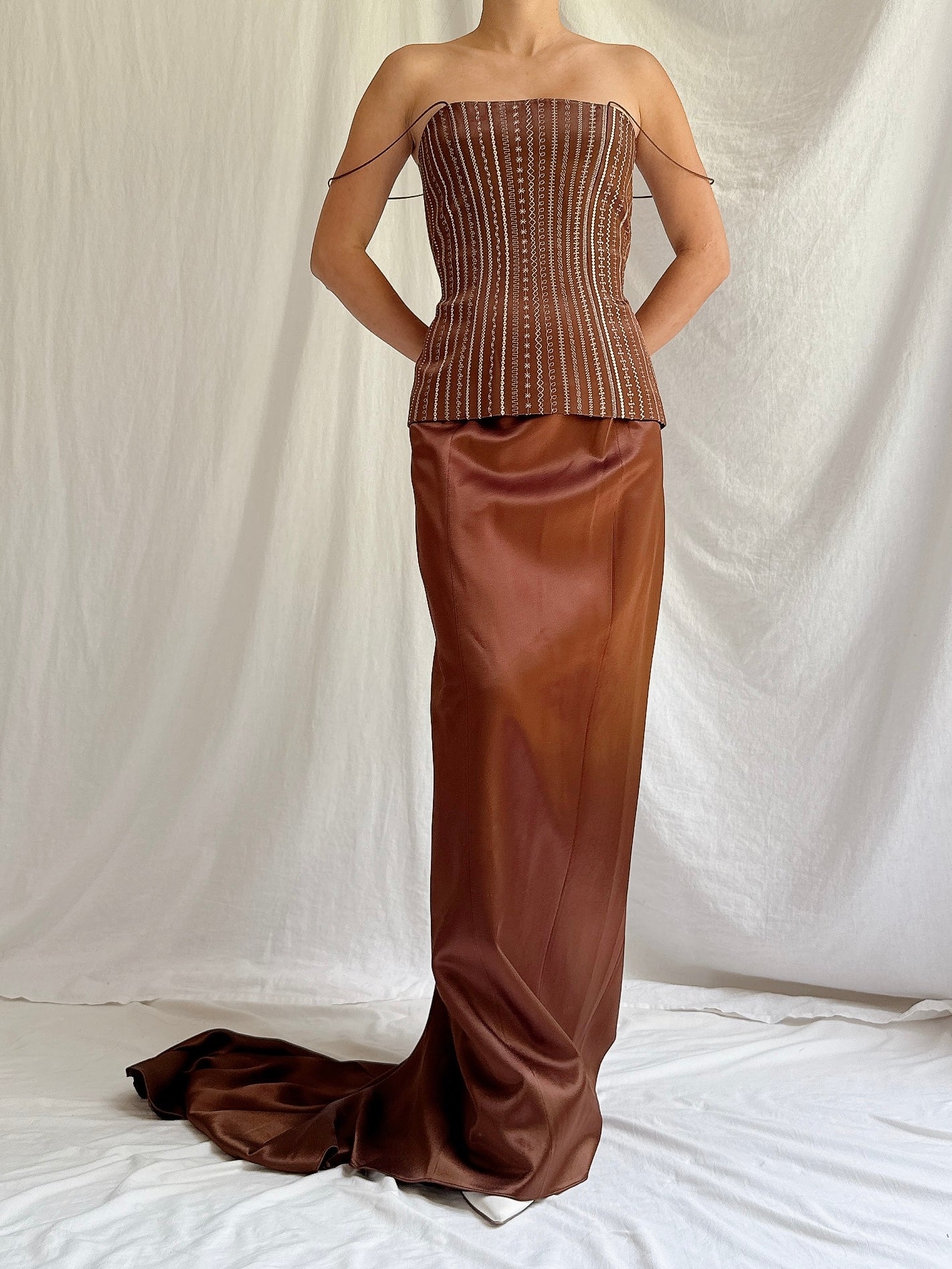 Vintage Alliage Paris 2-Piece Satin Set - S-M FR 38