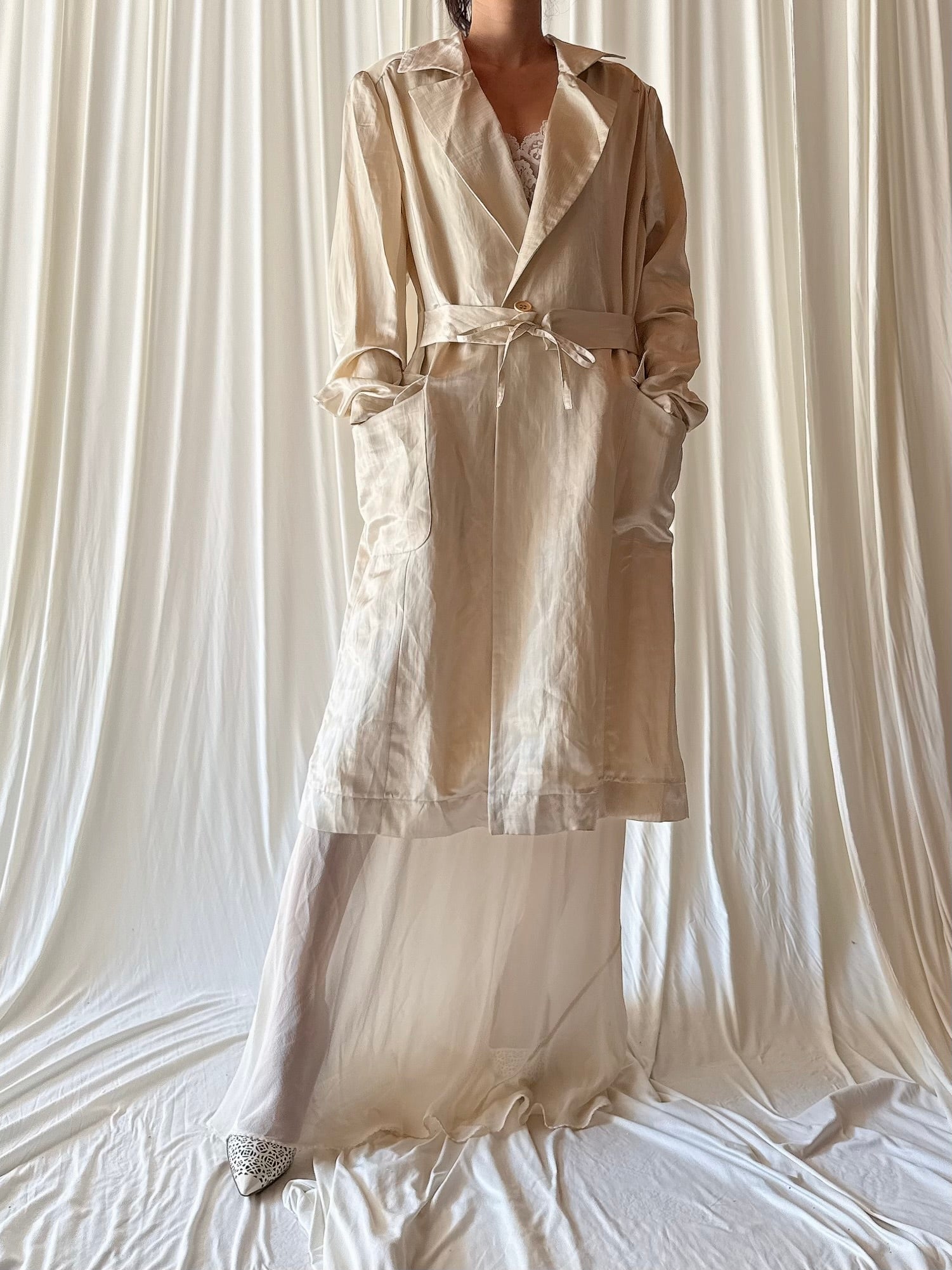 Vintage Betty Jackson Satin Duster - M/L