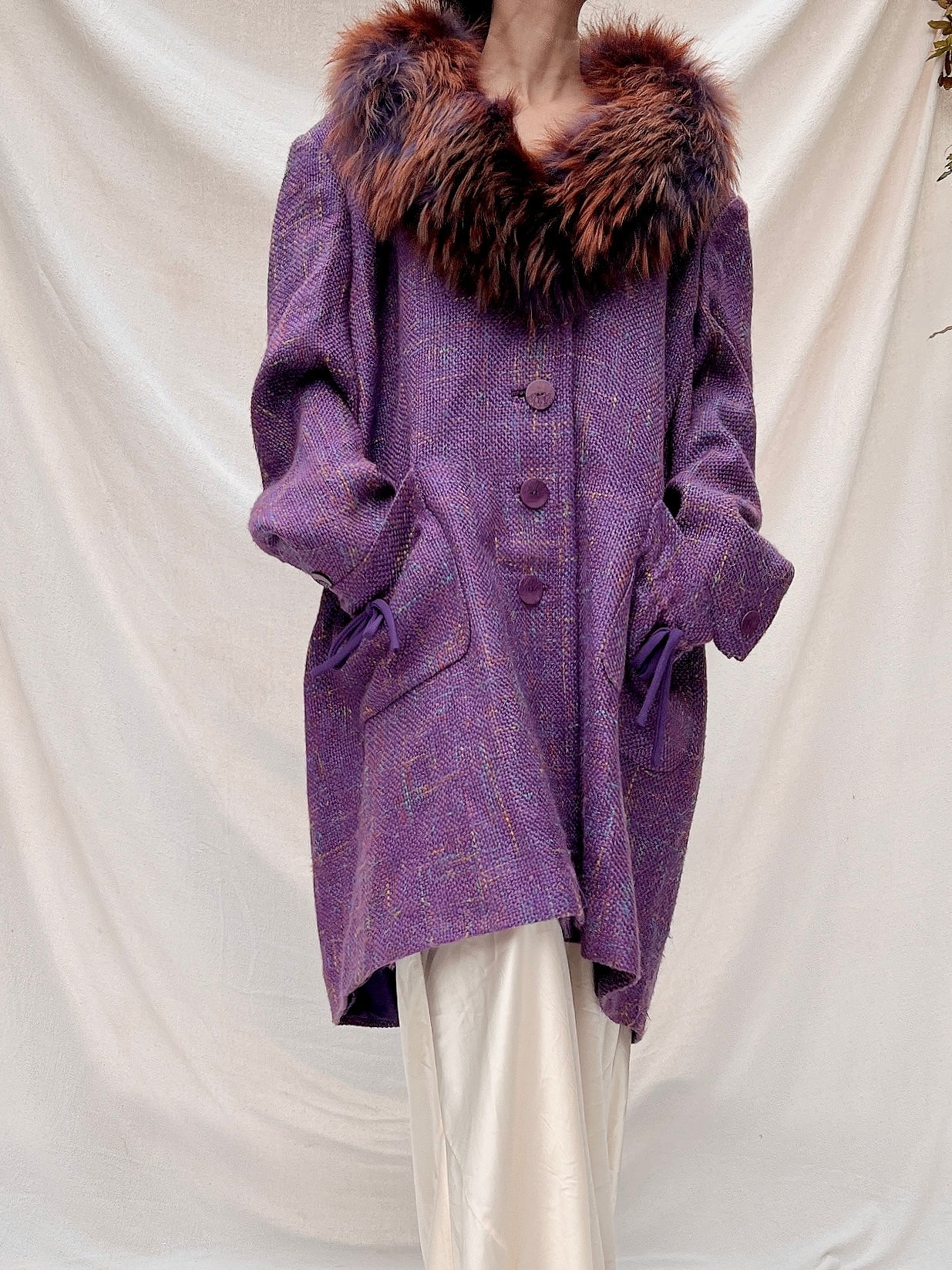 Vintage Wool Fox collar Jacket - M